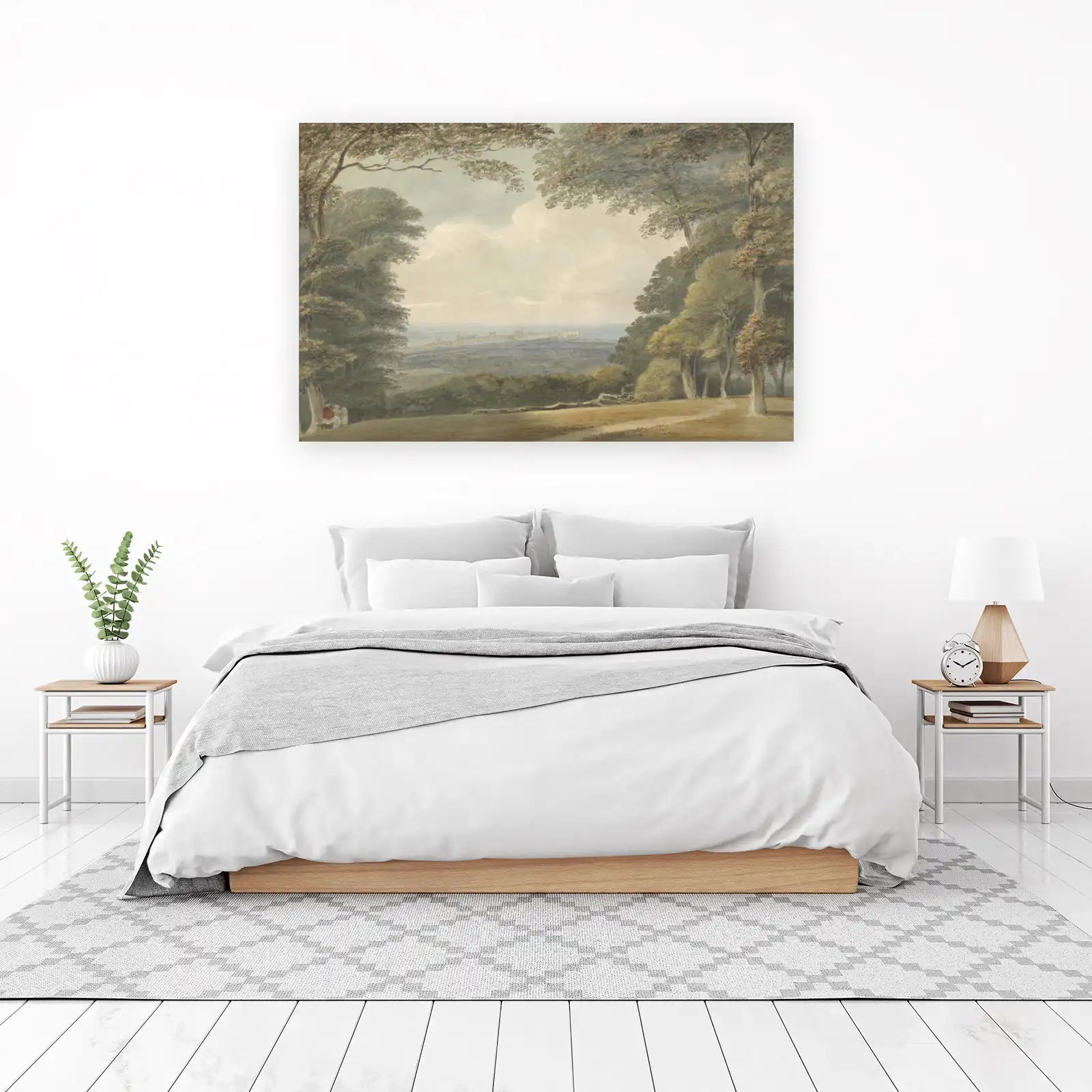 Serene Landscape with Castle Wall Art