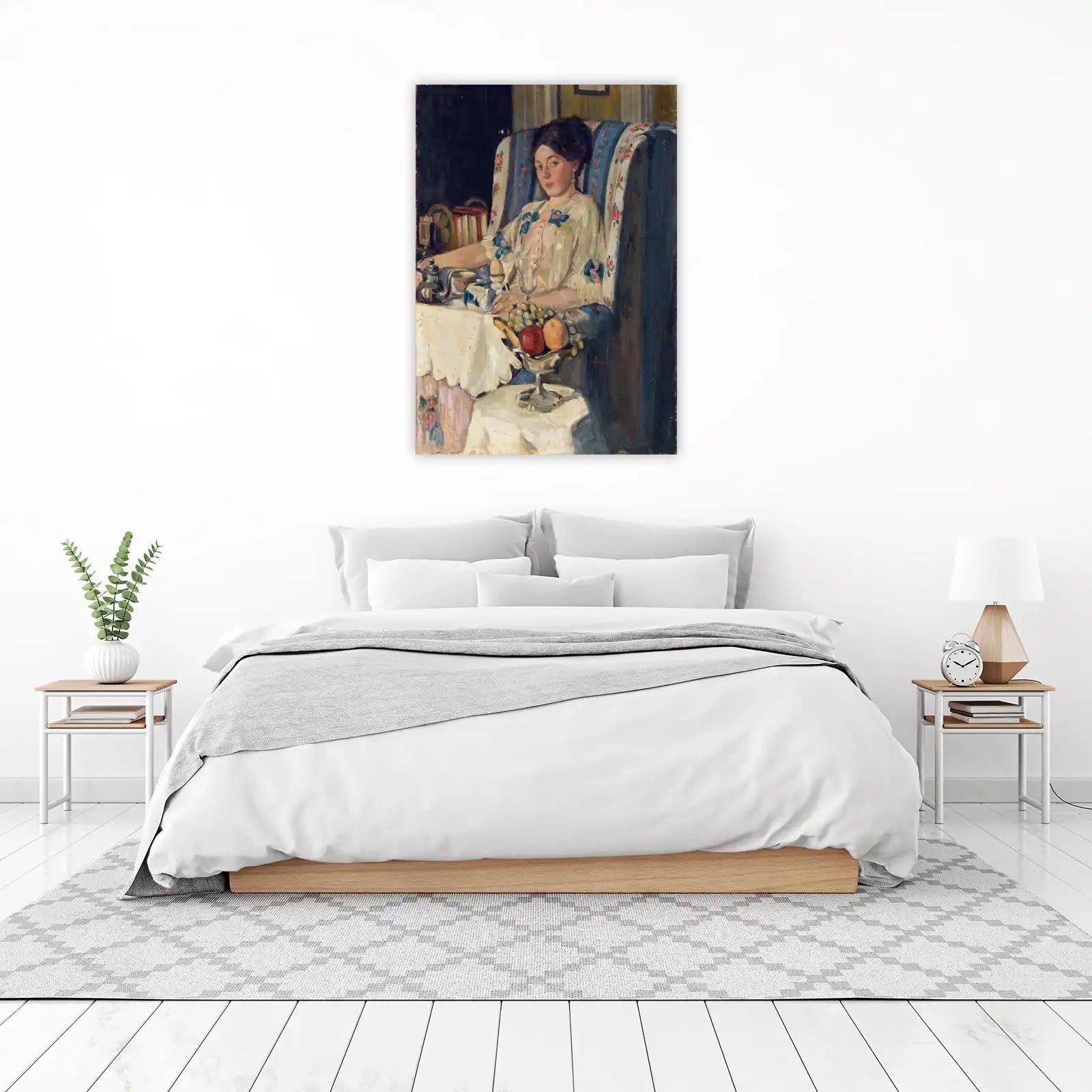 Elegant Portrait with Fruit Still Life Wall Art