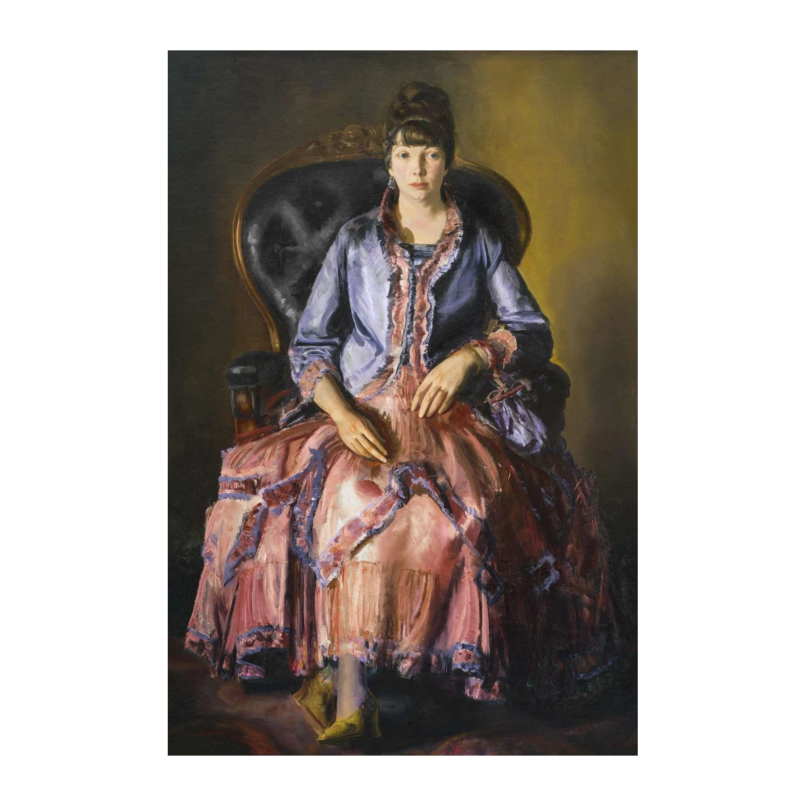 Elegant Portrait Lady Seated Oil Painting Wall Art