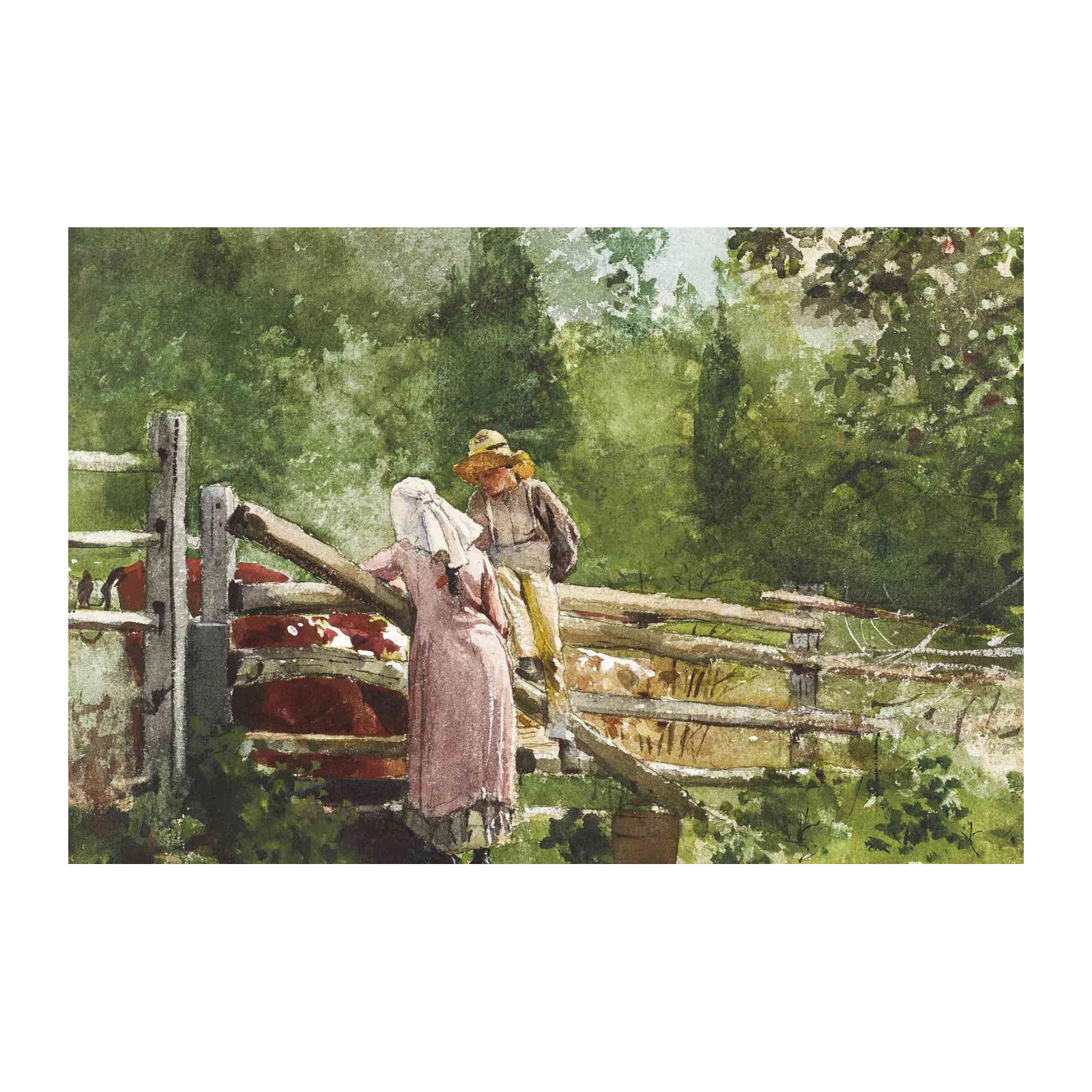 Pastoral Scene Two Figures Wall Art