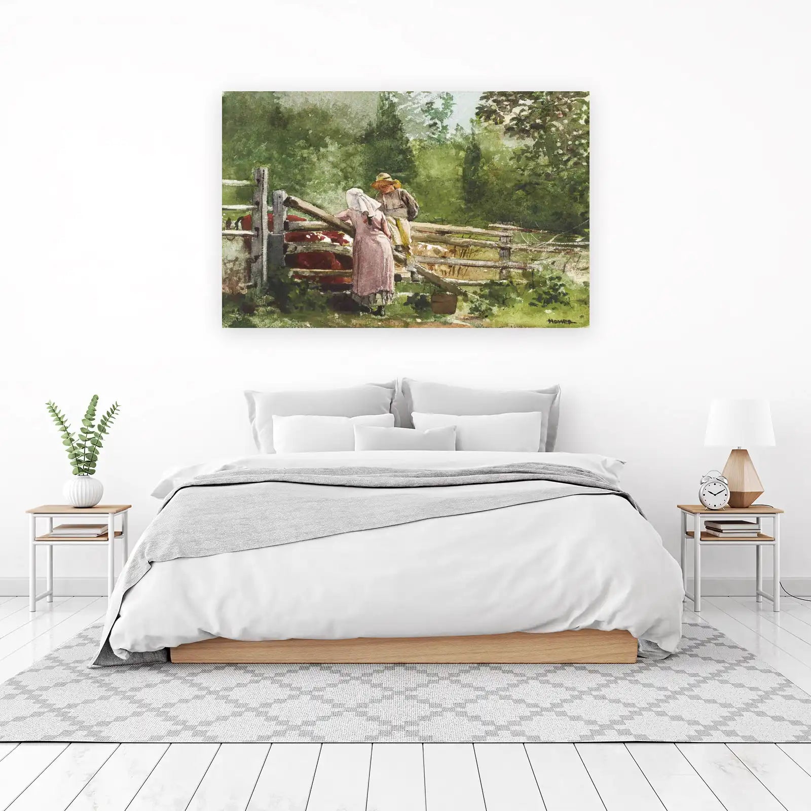 Pastoral Scene Two Figures Wall Art