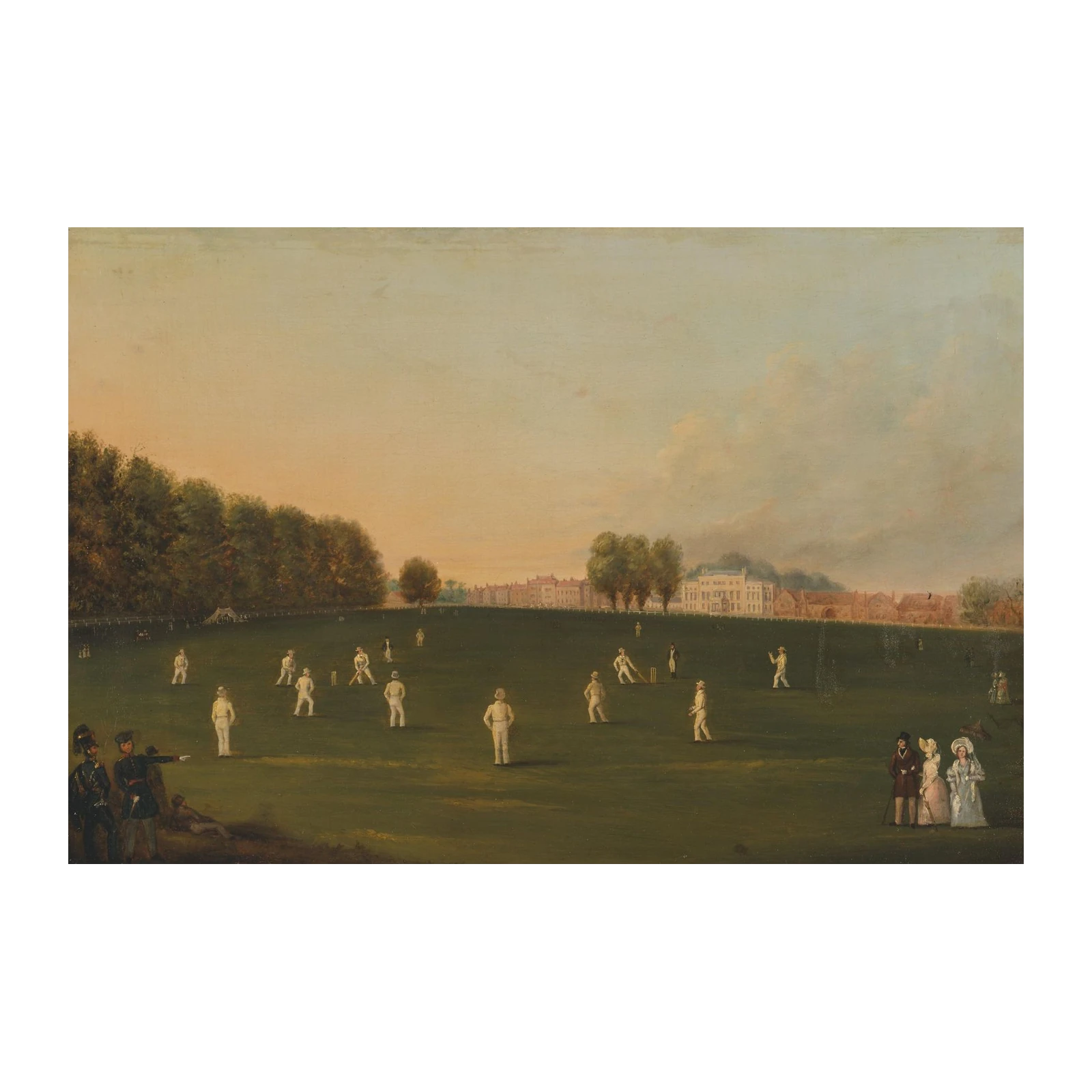 Vintage Cricket Match Landscape Wall Art