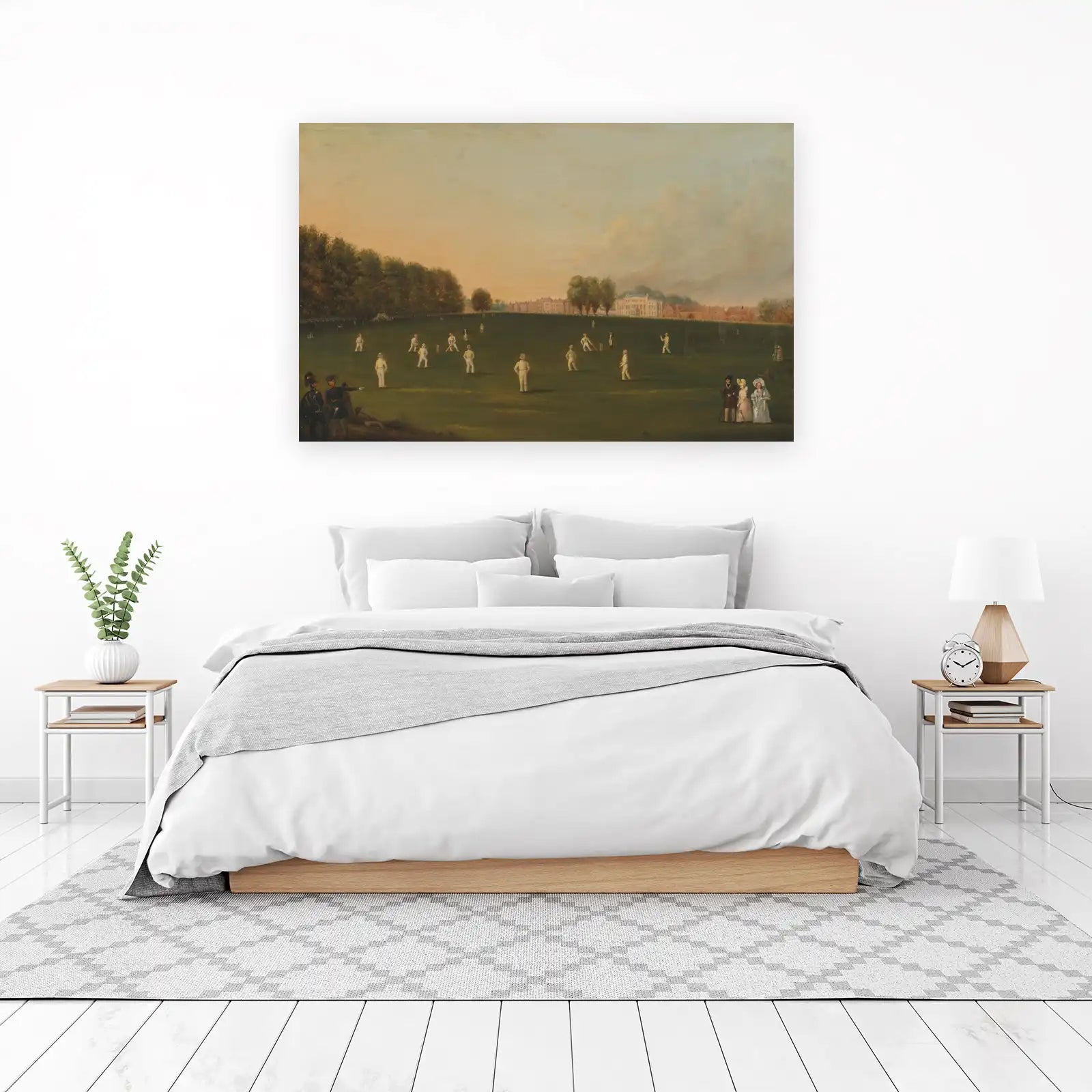 Vintage Cricket Match Landscape Wall Art