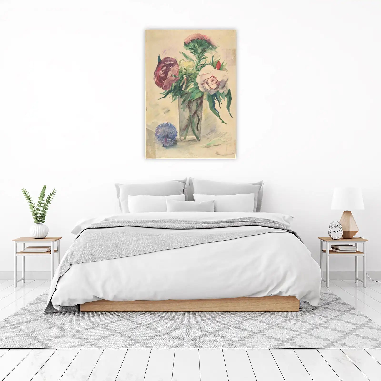 Vibrant Floral Still Life Watercolor Wall Art
