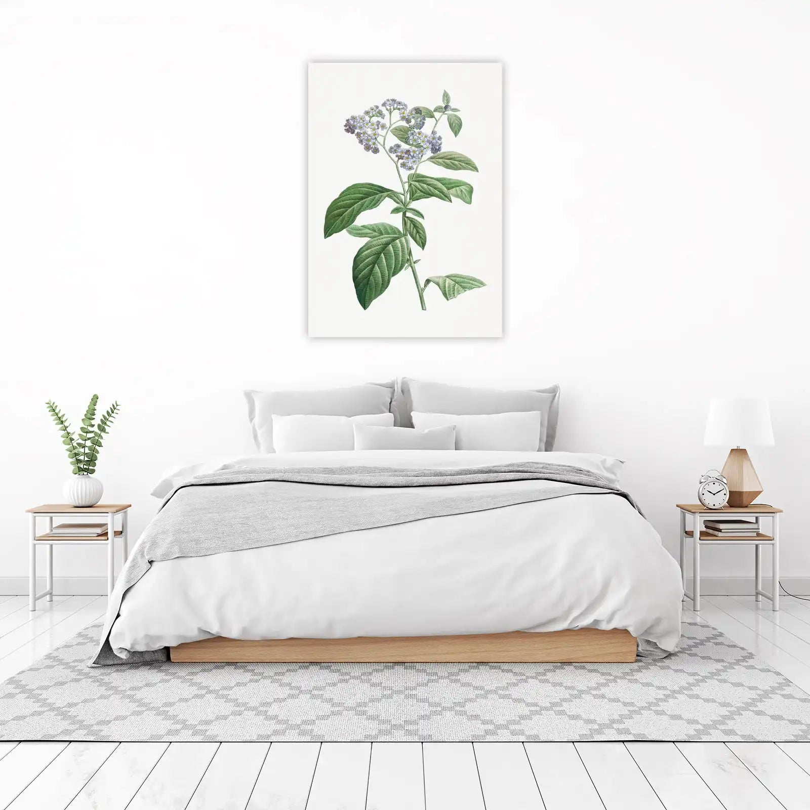 Vintage Botanical Blue Flower Wall Art Wall Art