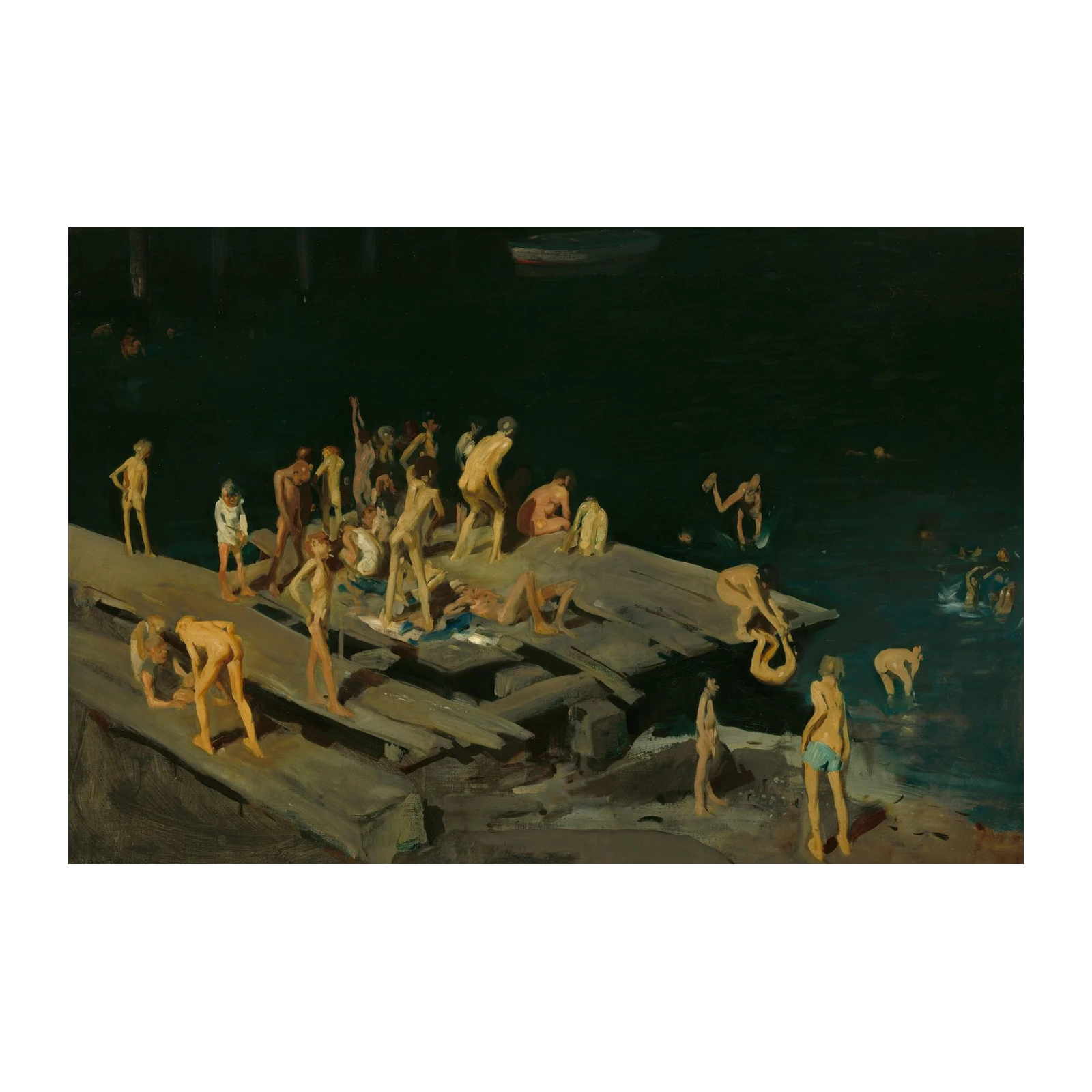 Bathers on a Pier Oil Painting Wall Art