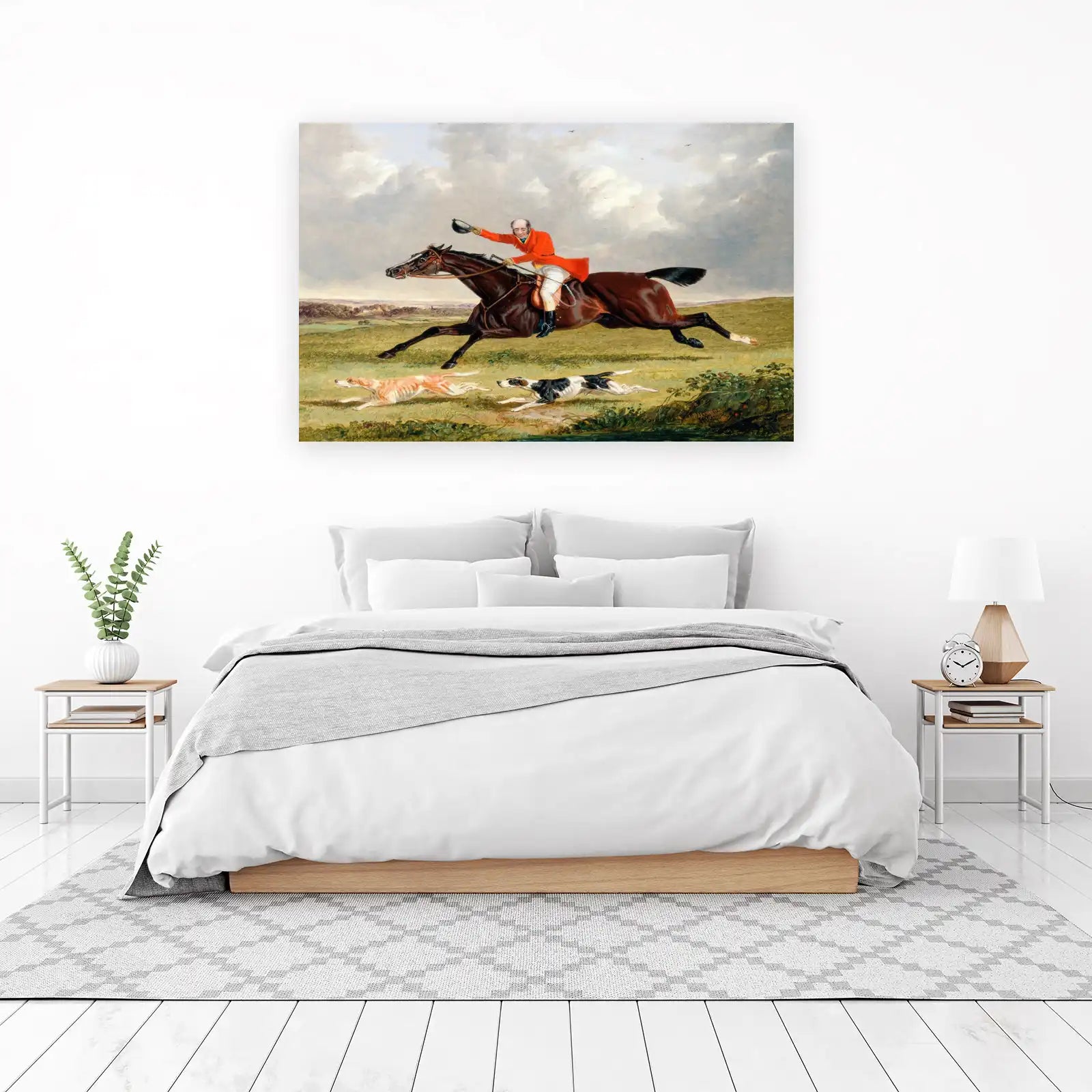 Vibrant Fox Hunt Horse & Dogs Wall Art