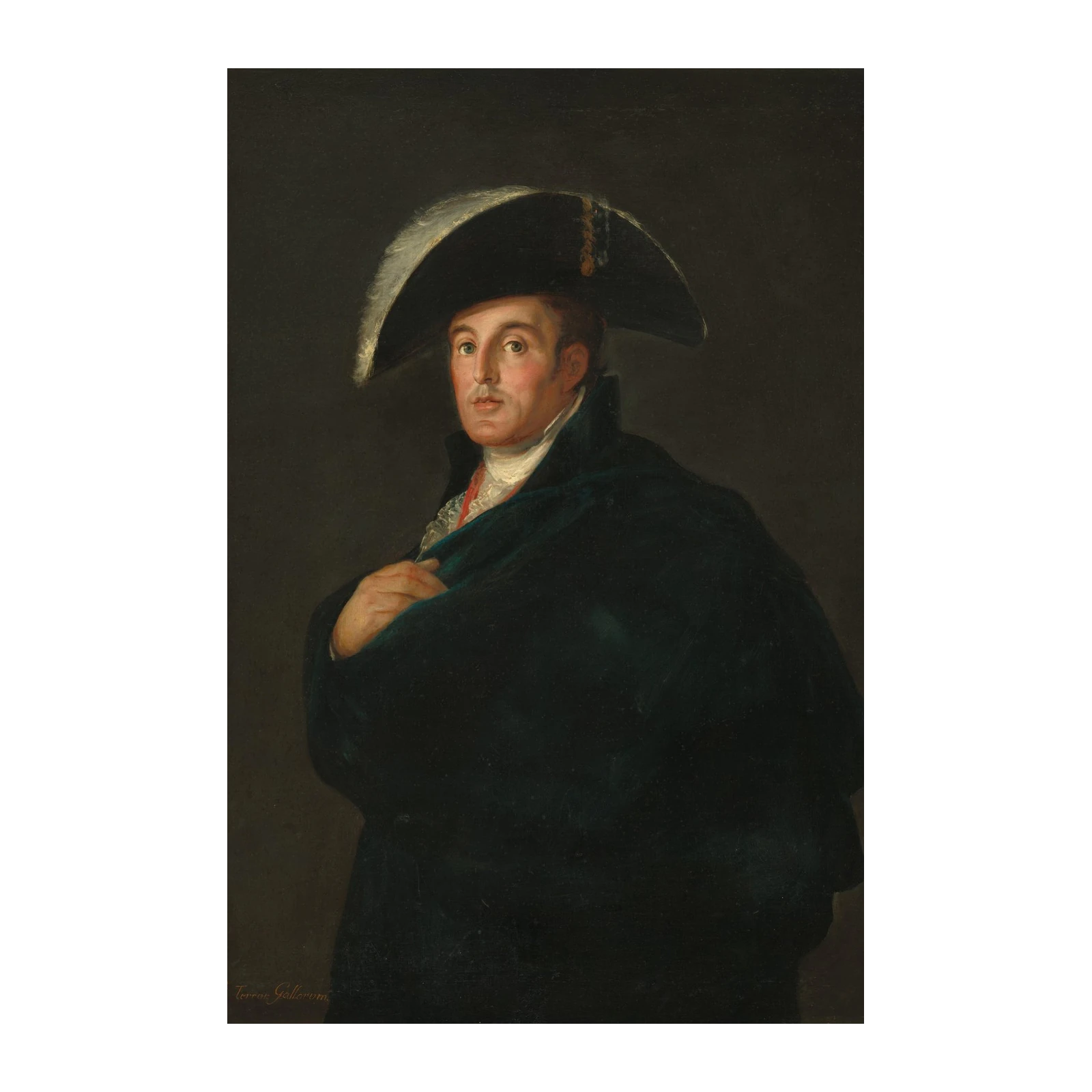 Regal Gentleman Portrait in Velvet Cape Wall Art