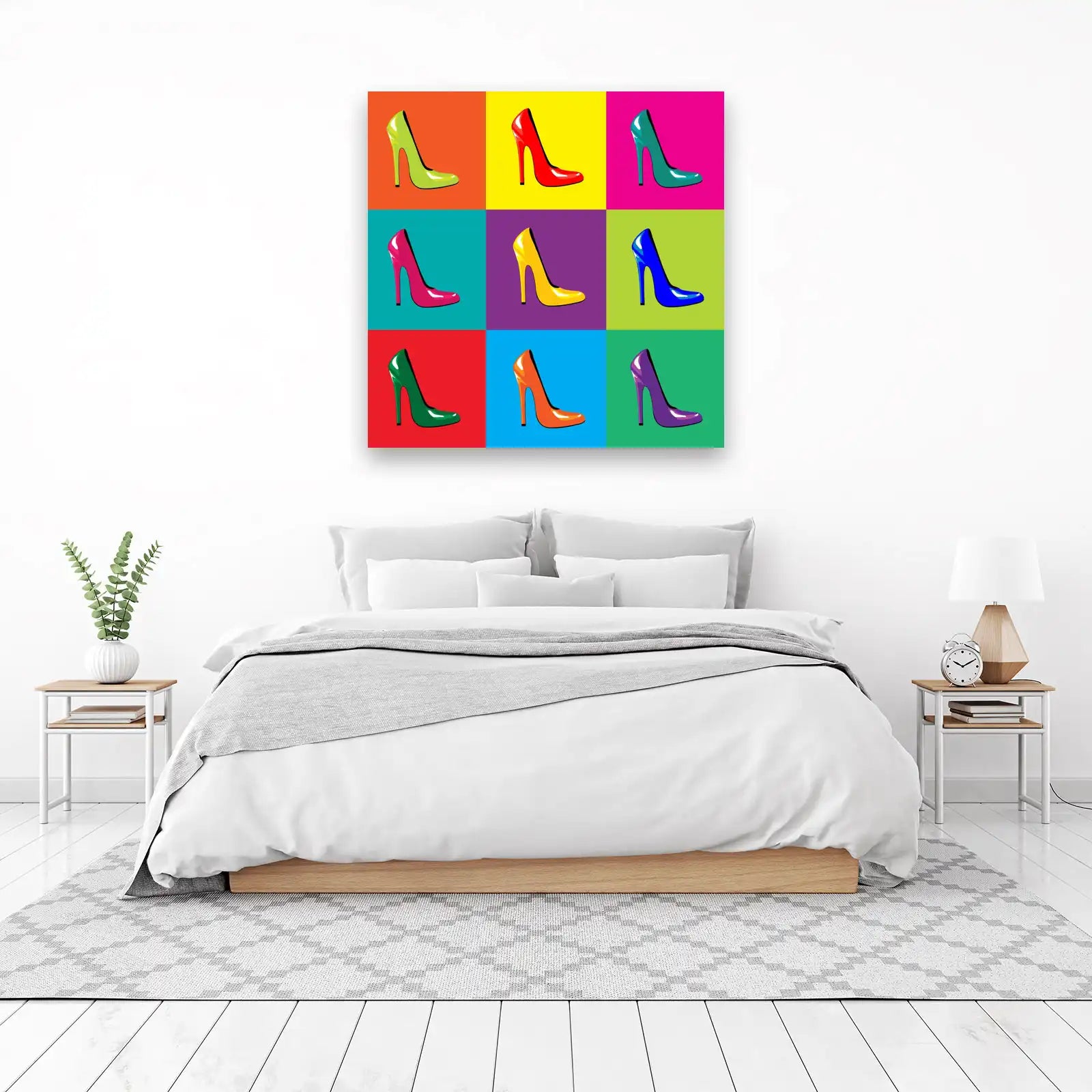 Vibrant Pop Art Stiletto Heels Wall Art