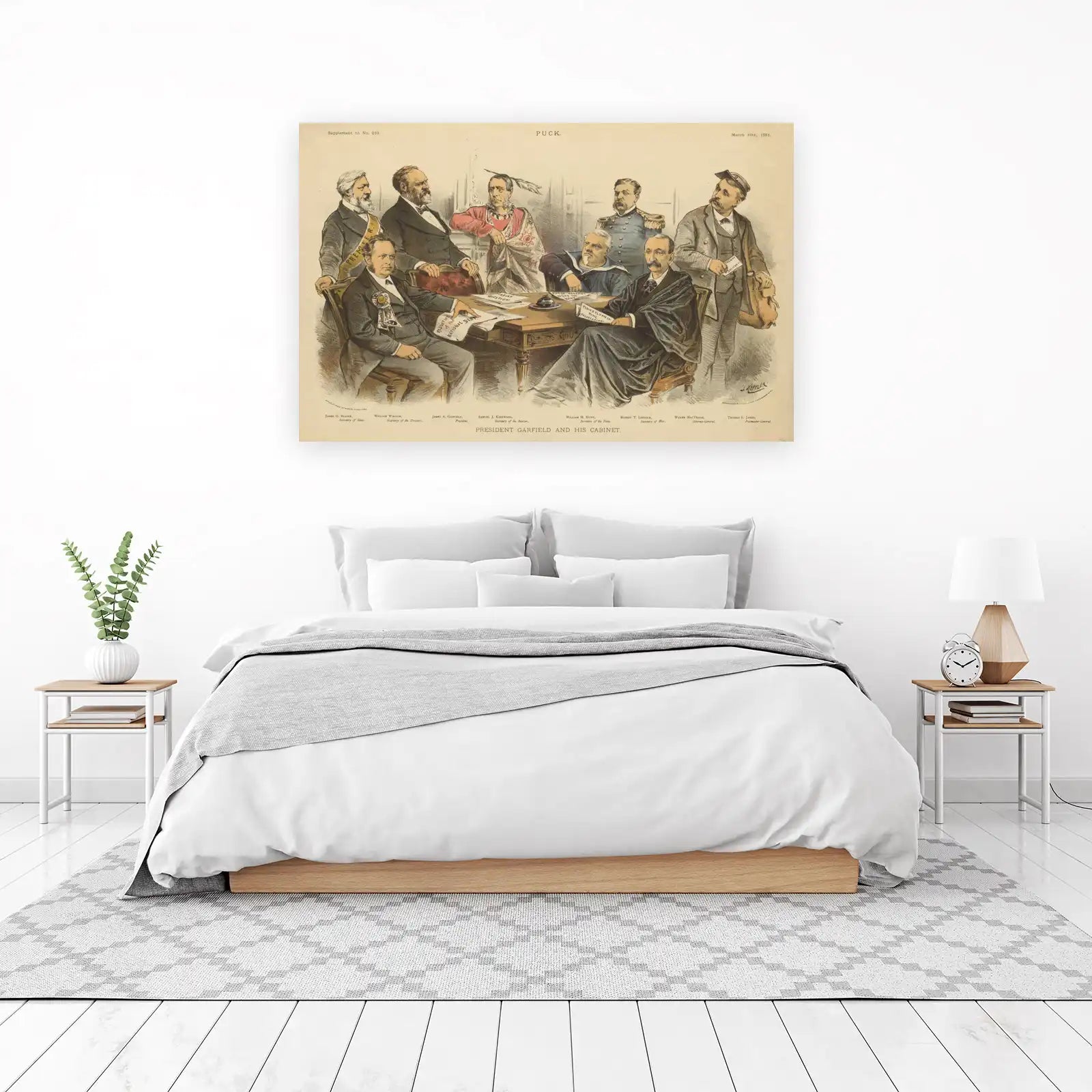 President Garfield and His Cabinet Vintage Political Satire Wall Art