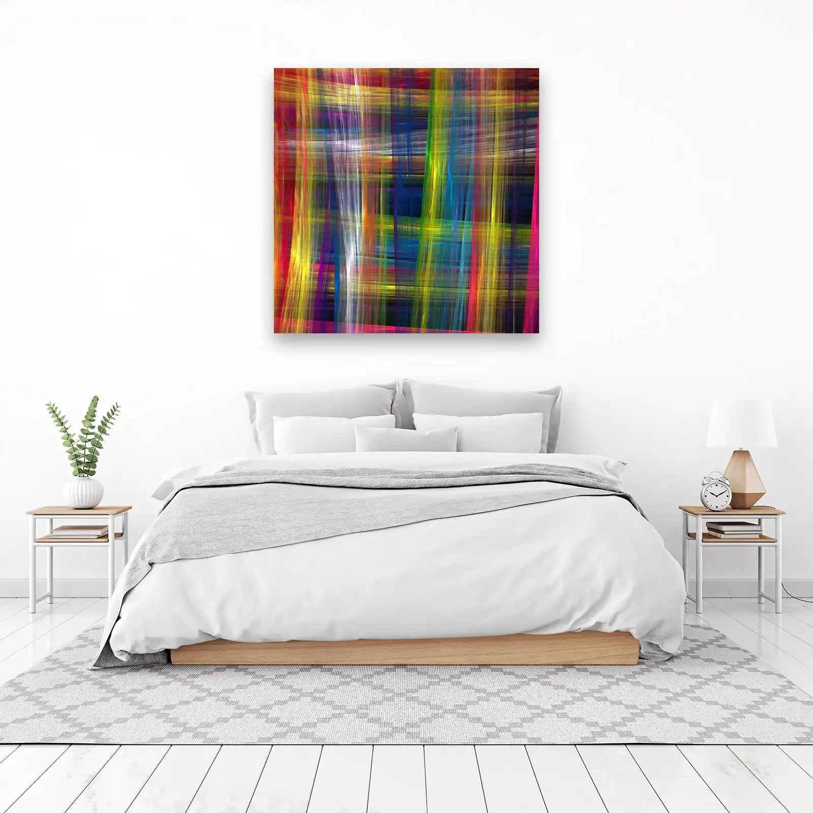 Vibrant Abstract Lines Wall Art