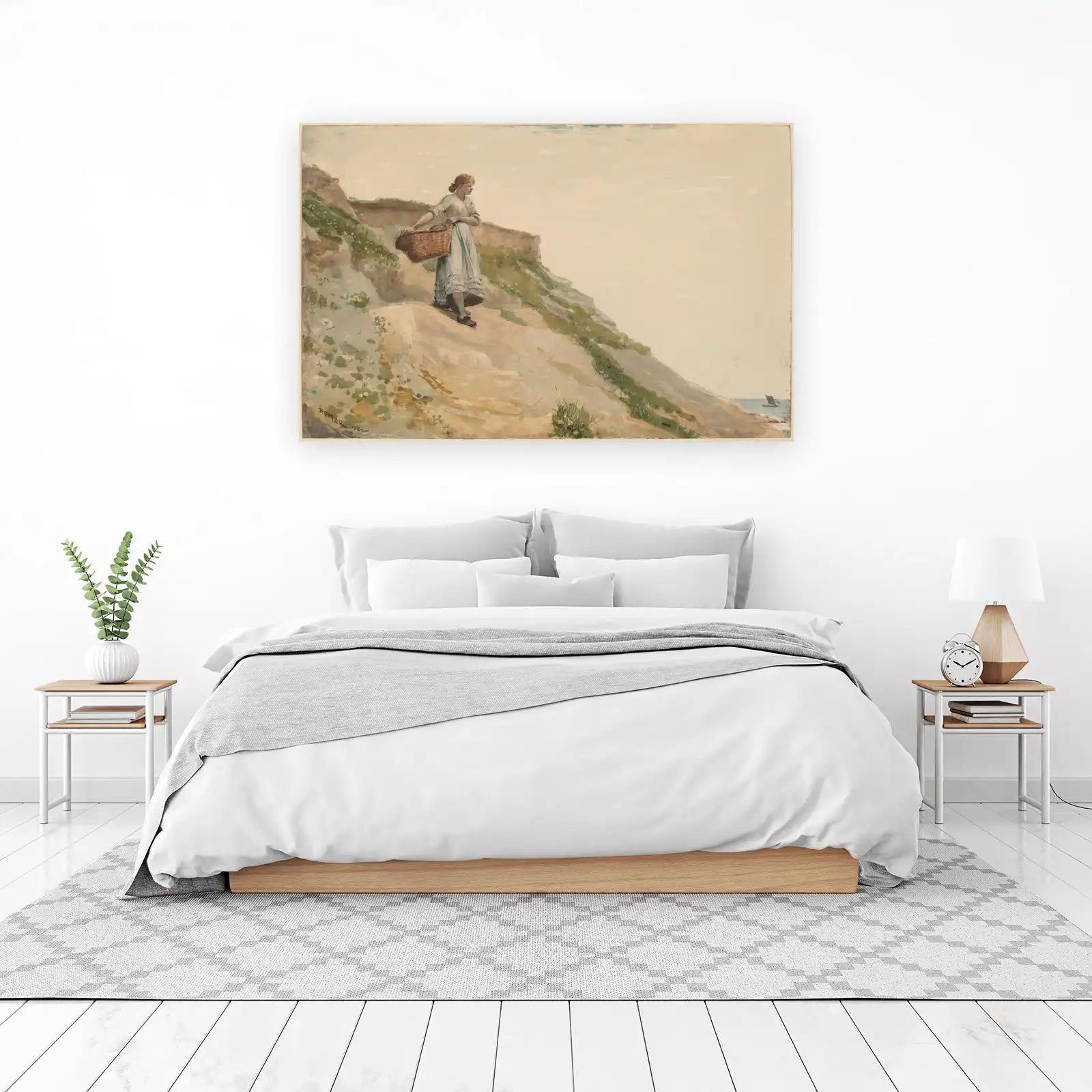 Coastal Girl with Basket Wall Art