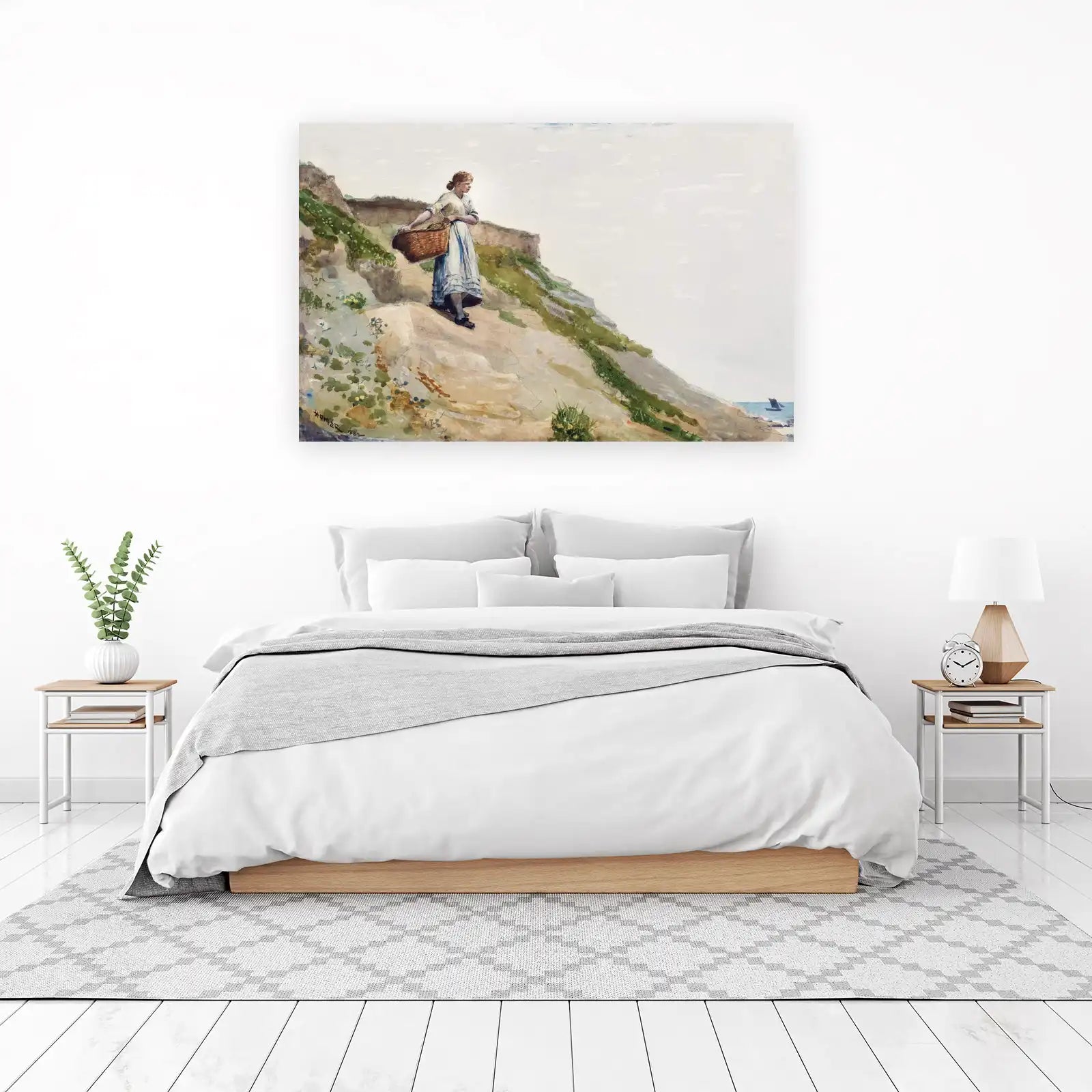 Coastal Woman with Basket Wall Art