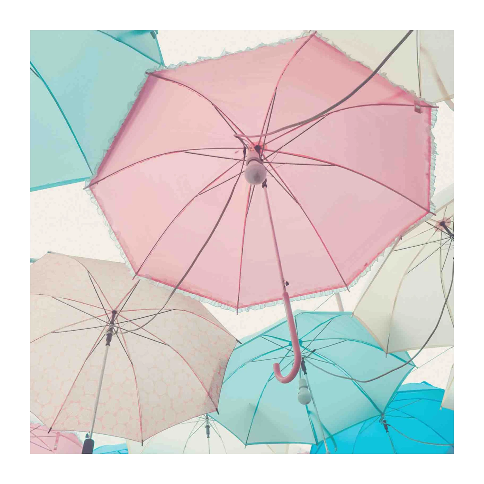 Whimsical Pastel Umbrellas Wall Art Art