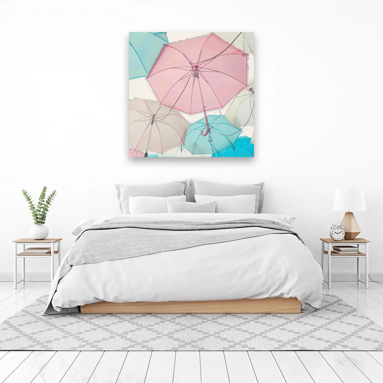 Whimsical Pastel Umbrellas Wall Art Art