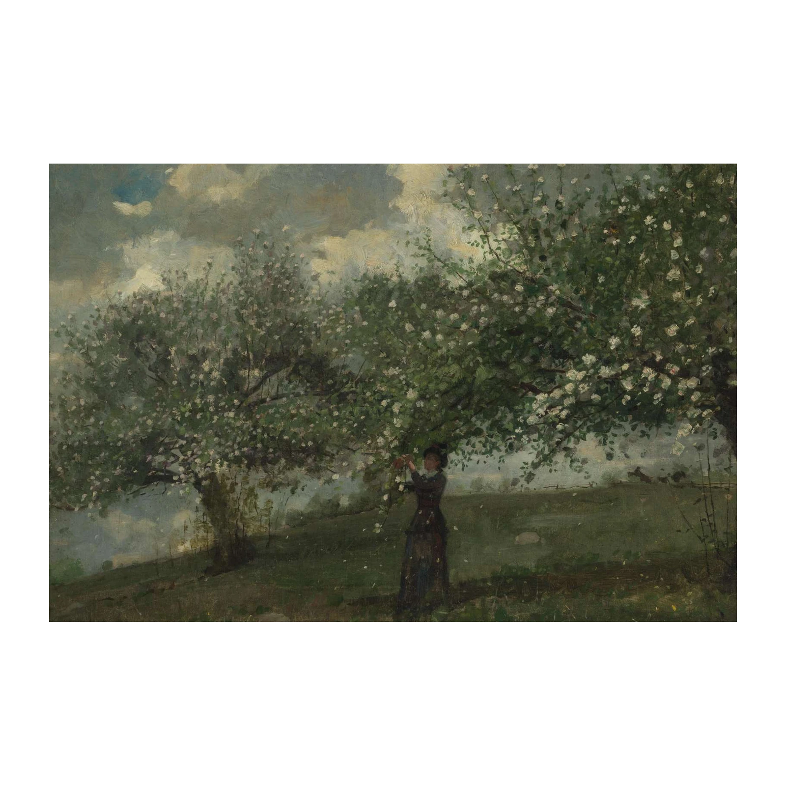 Spring Blossom Serenity Vintage Landscape Wall Art