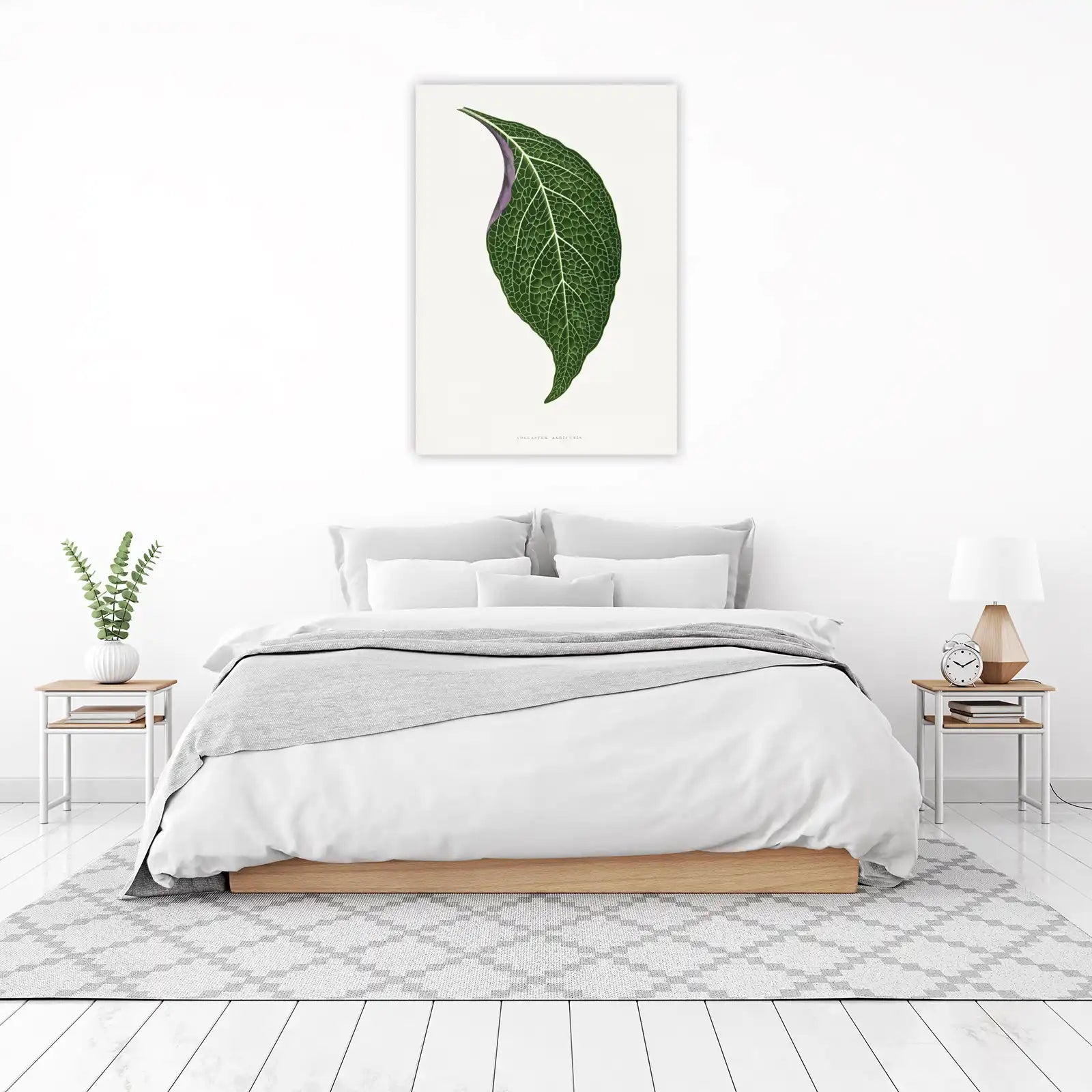 Elegant Green Leaf Botanical Art Wall Art