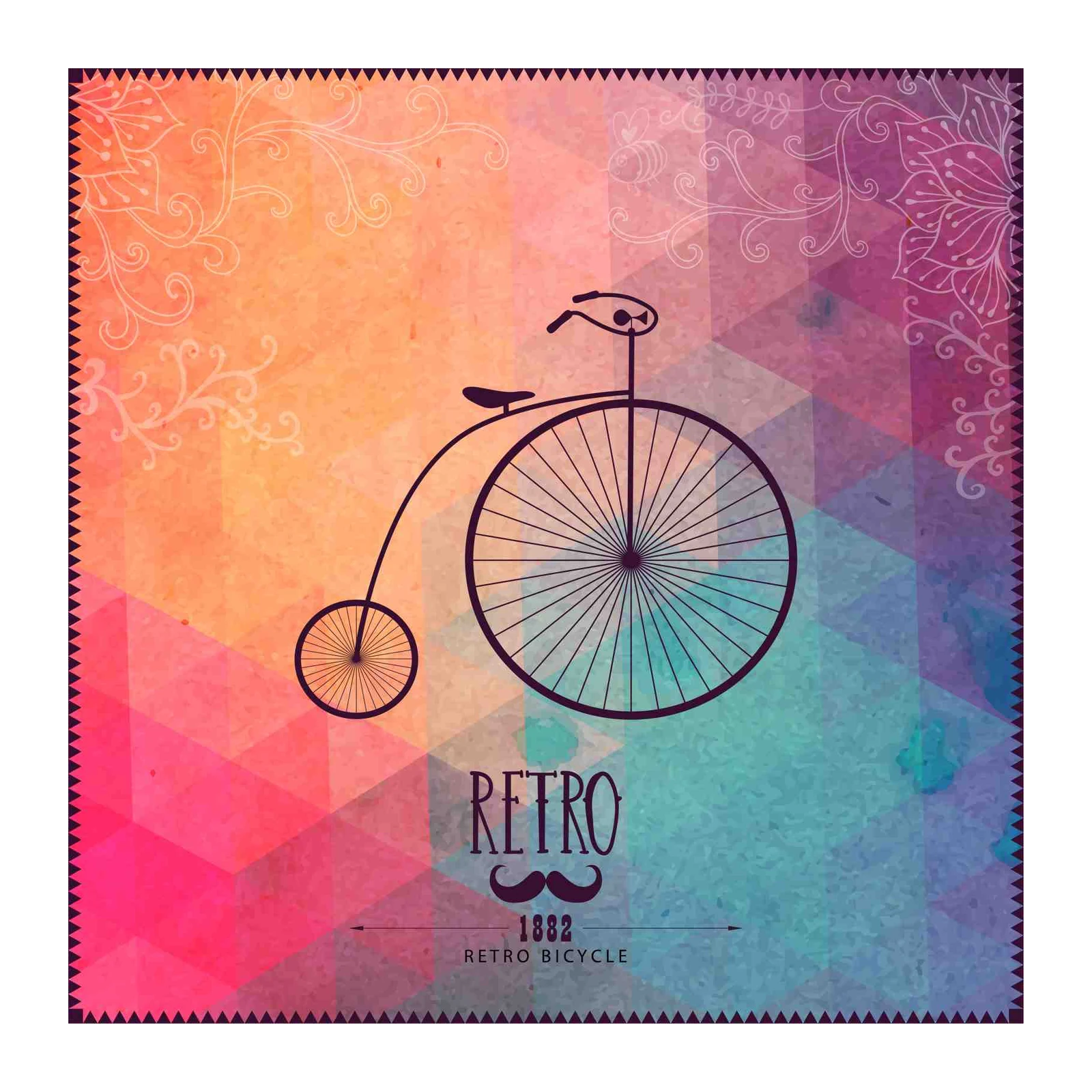 Vintage Penny Farthing Retro Bicycle Wall Art