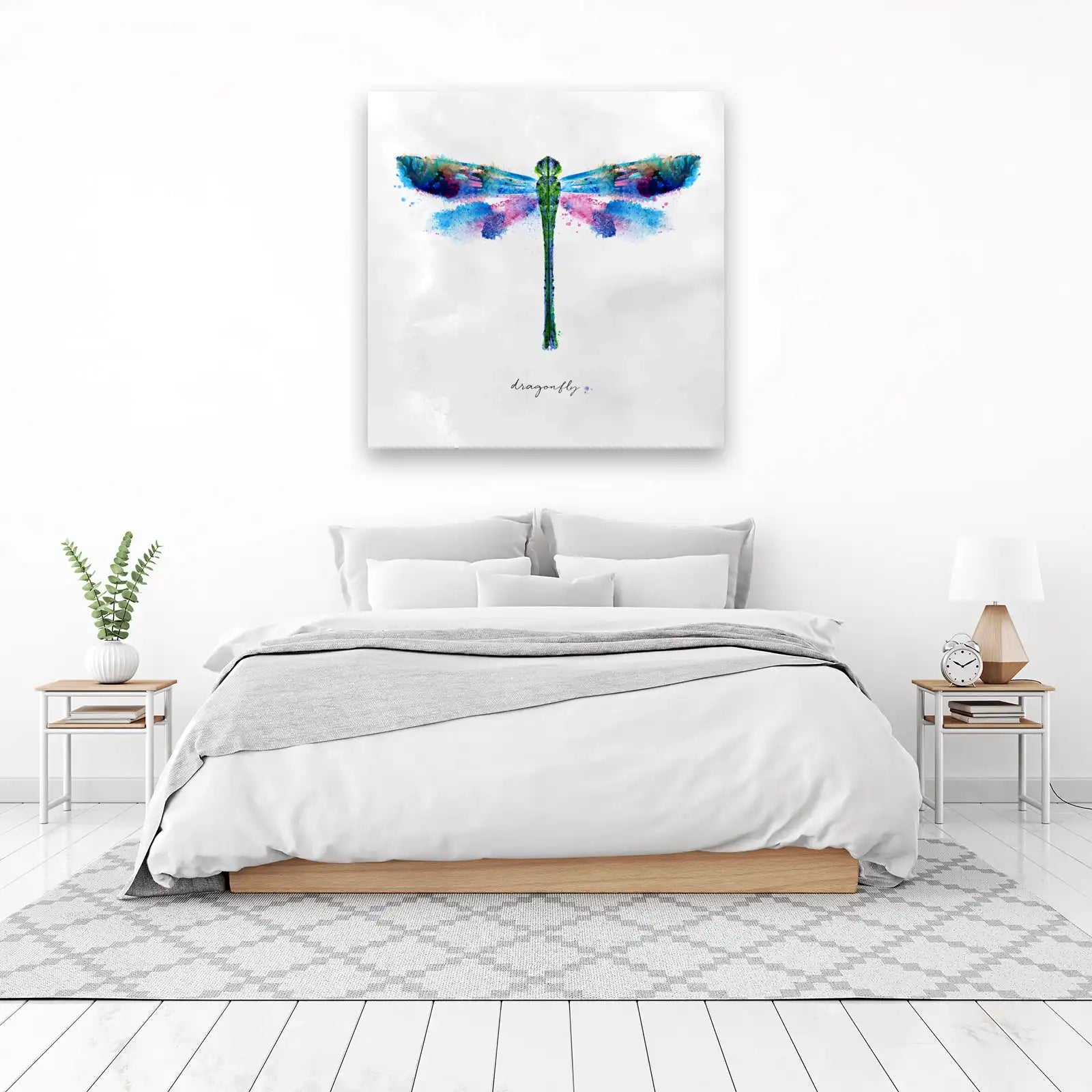 Vibrant Watercolor Dragonfly Wall Art Art