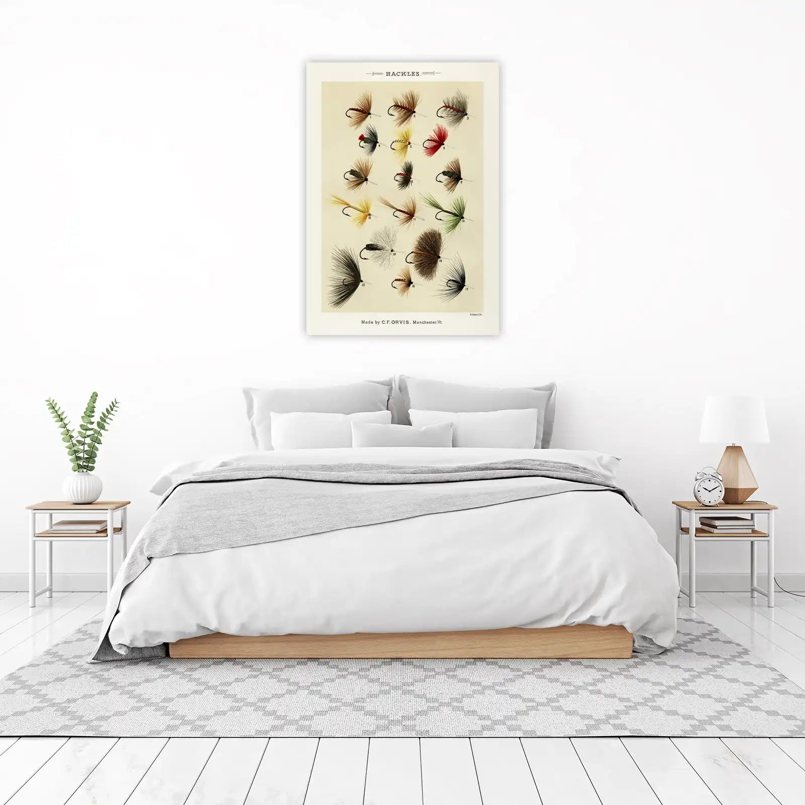 Vintage Fly Fishing Lures "Hackles" Wall Art