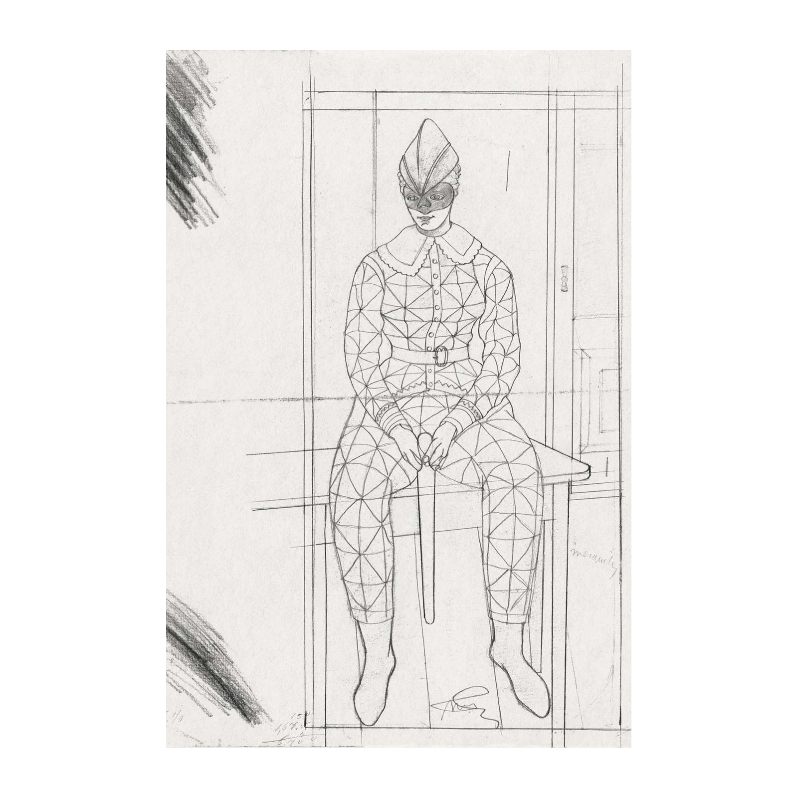 Harlequin Sketch Figure Wall Art