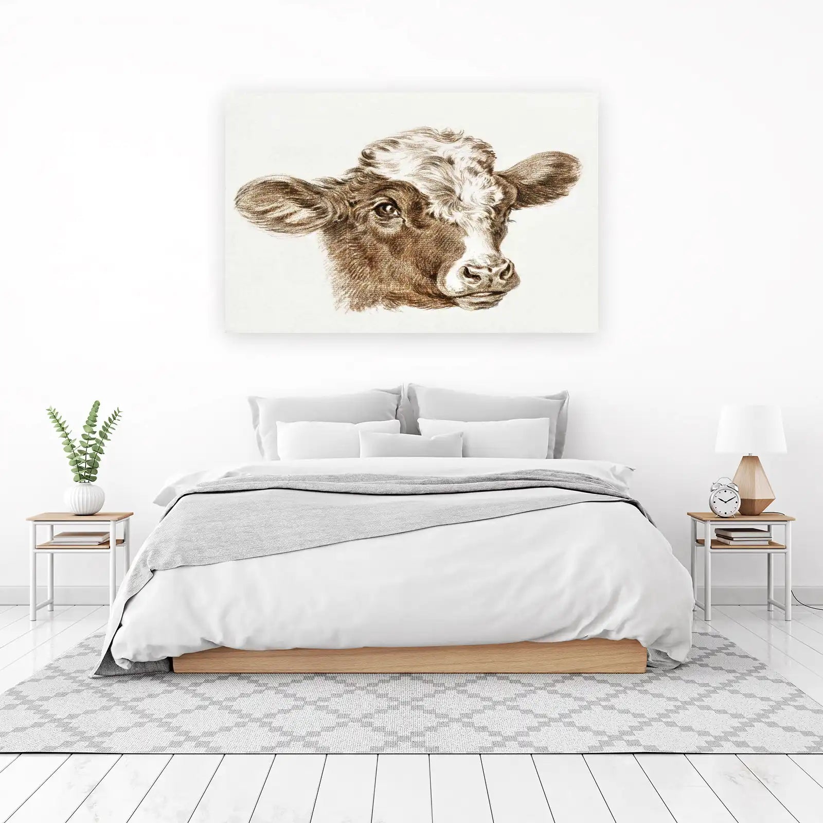 Majestic Bull Portrait Wall Art - Farmhouse Decor