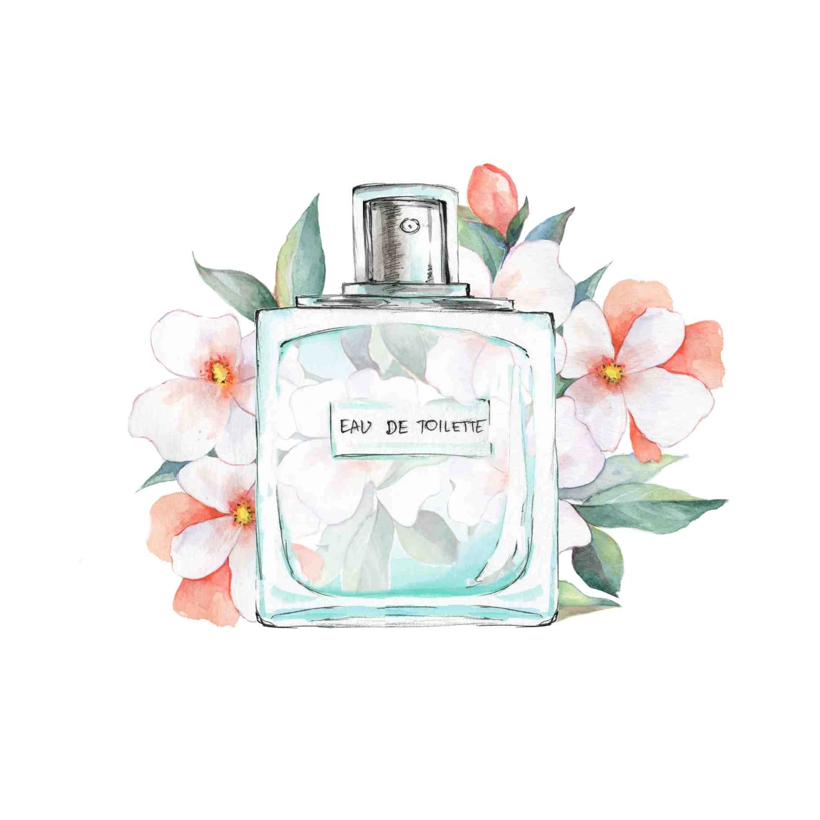 Floral Perfume Elegance Watercolor Wall Art