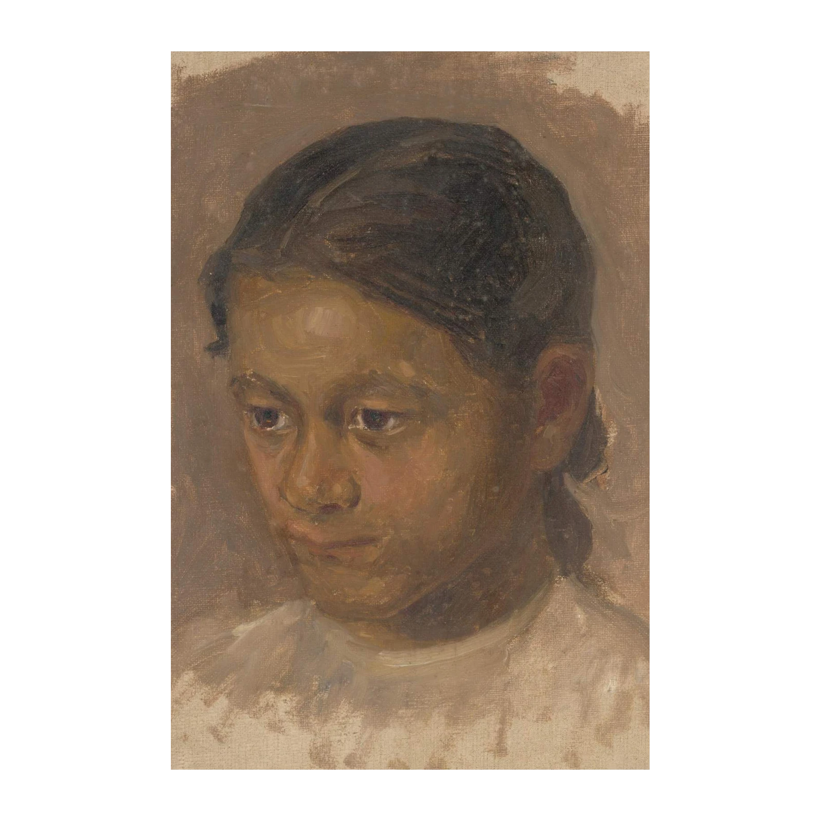 Expressive Portrait of Youthful Gaze Wall Art