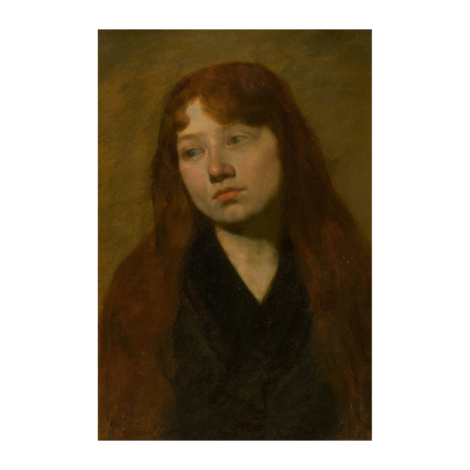 Melancholy Redhead Portrait Wall Art