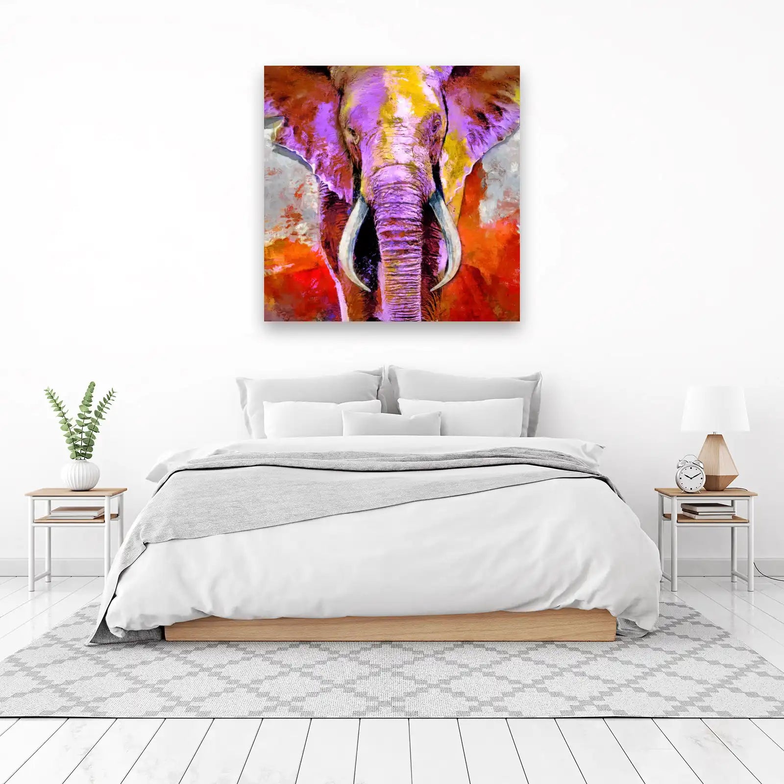 Vibrant Elephant Portrait Wall Art