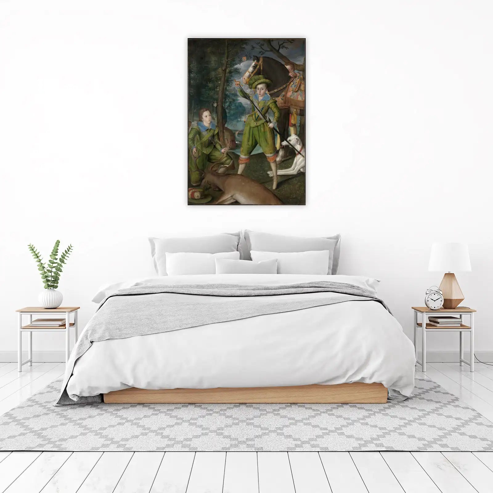 Royal Hunting Scene Boys Green Tunic Wall Art