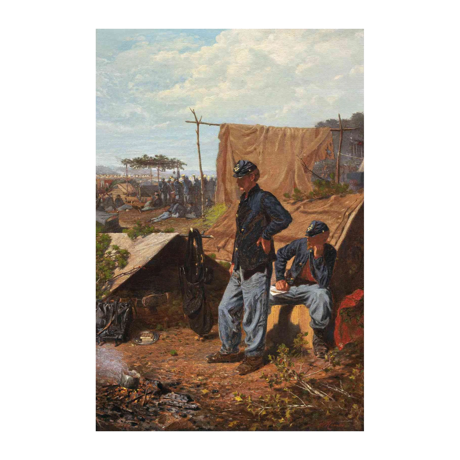 Union Soldiers Civil War Camp Scene Wall Art