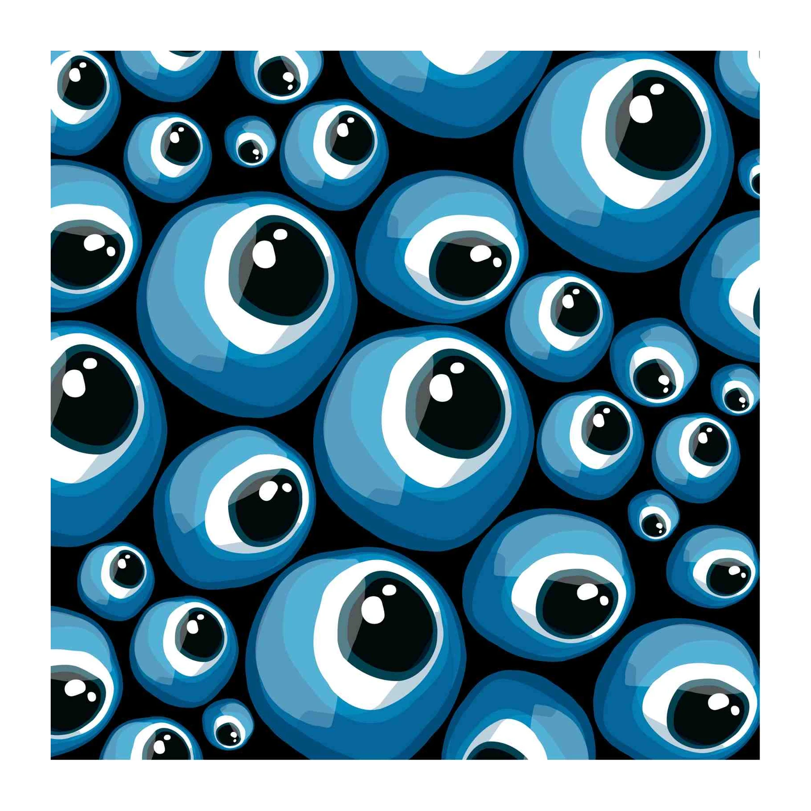 Blue Evil Eye Pattern Wall Art