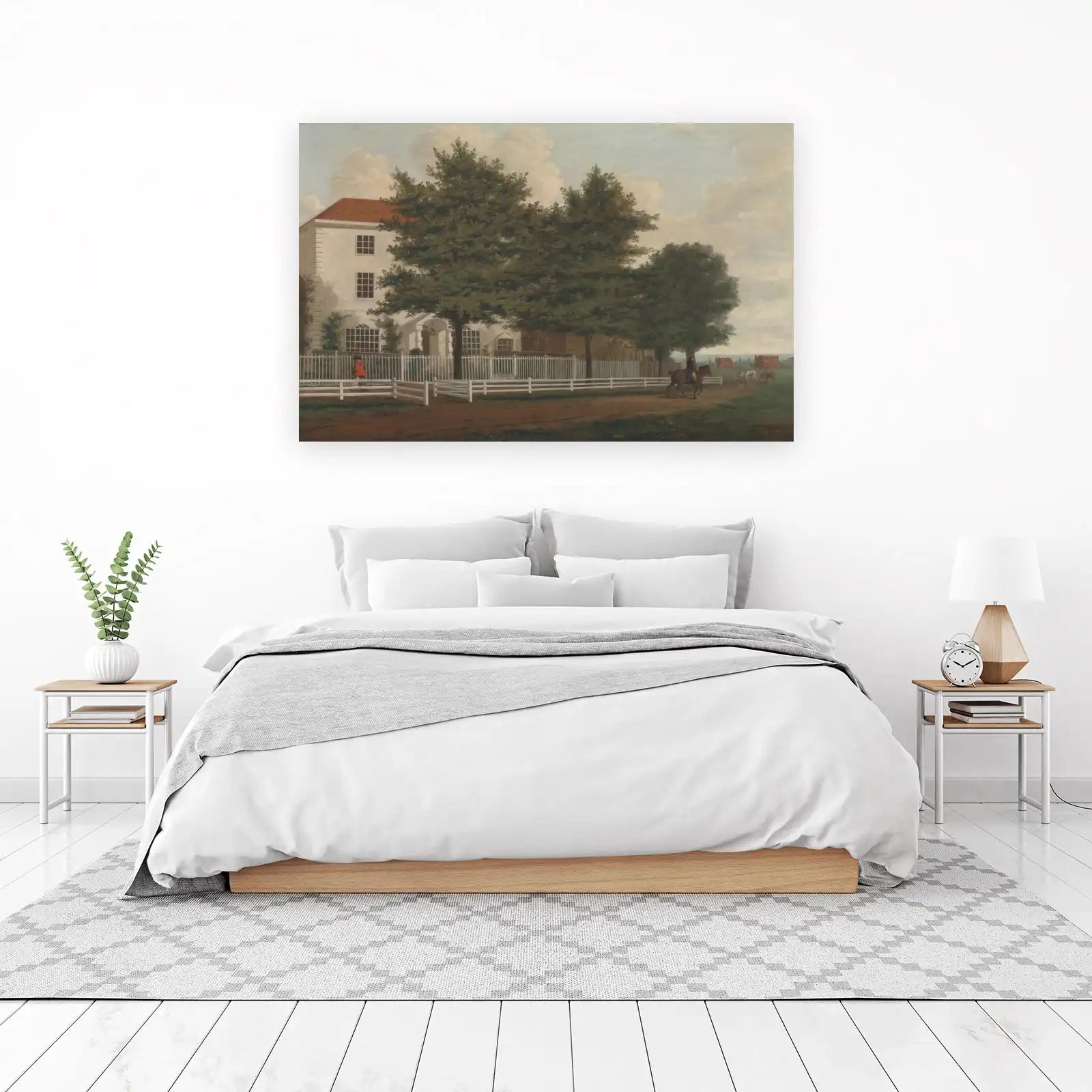 Elegant Estate Landscape Oil Painting Wall Art