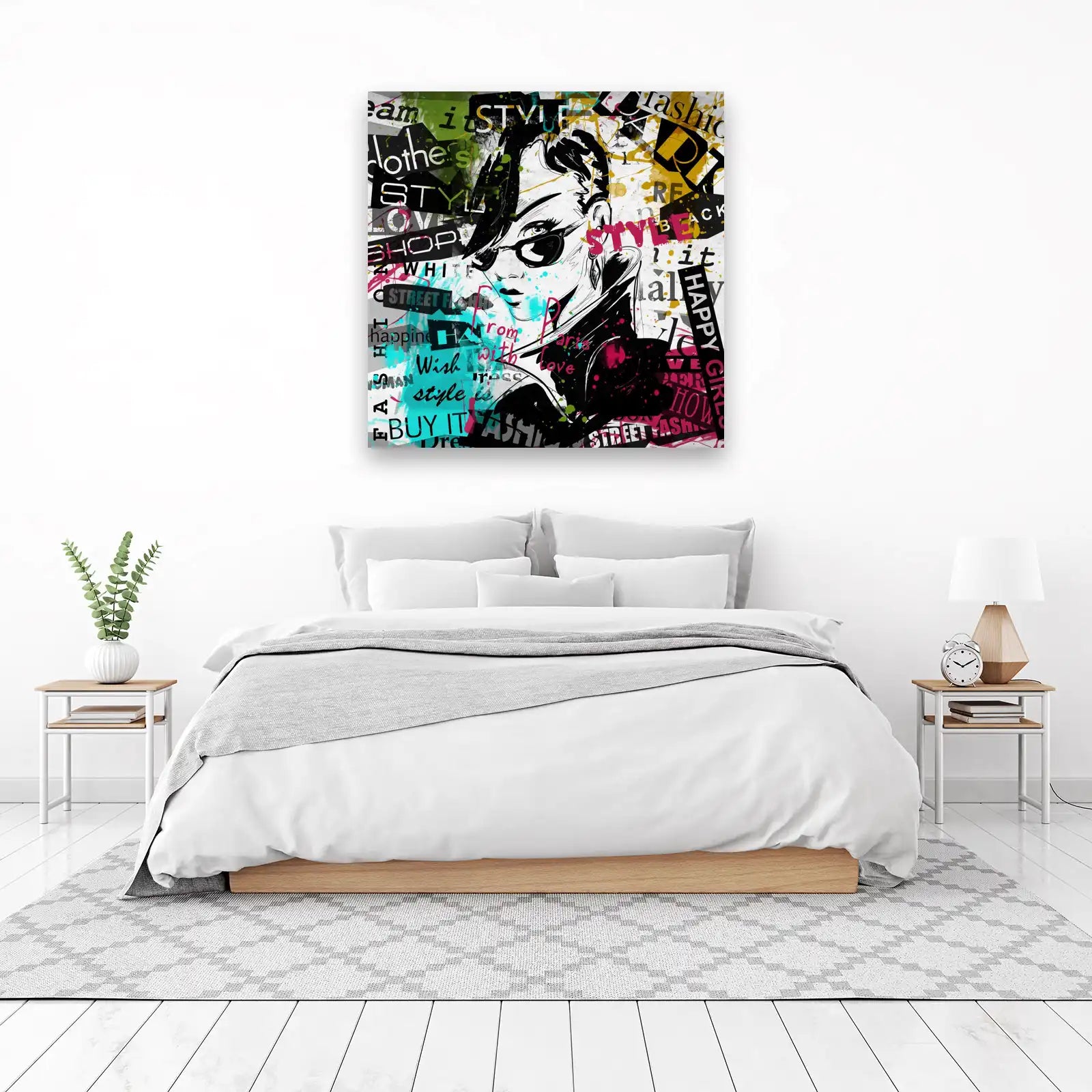 Urban Chic Fashion Girl Graffiti Wall Art