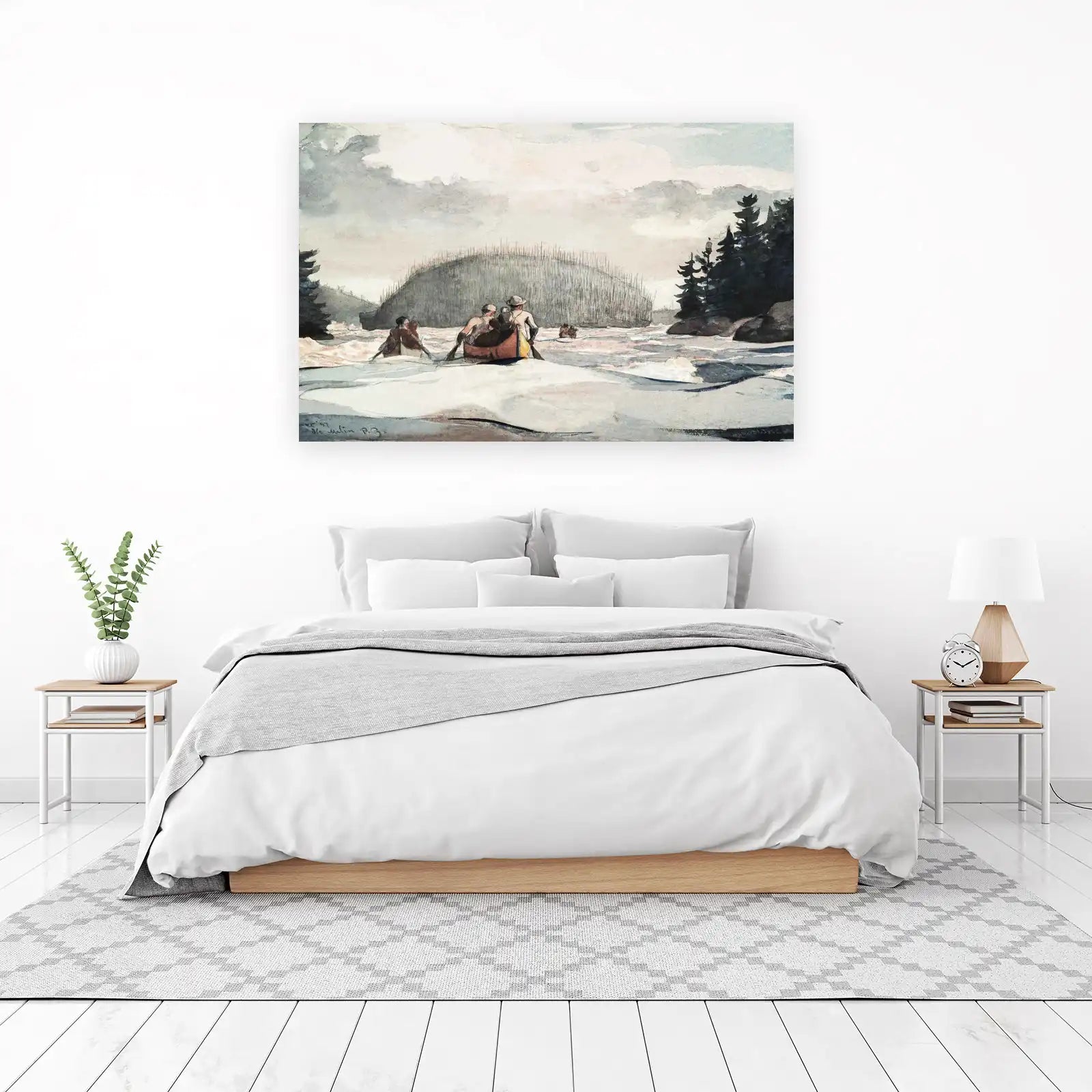 Voyageurs Canoe Adventure Watercolor Wall Art