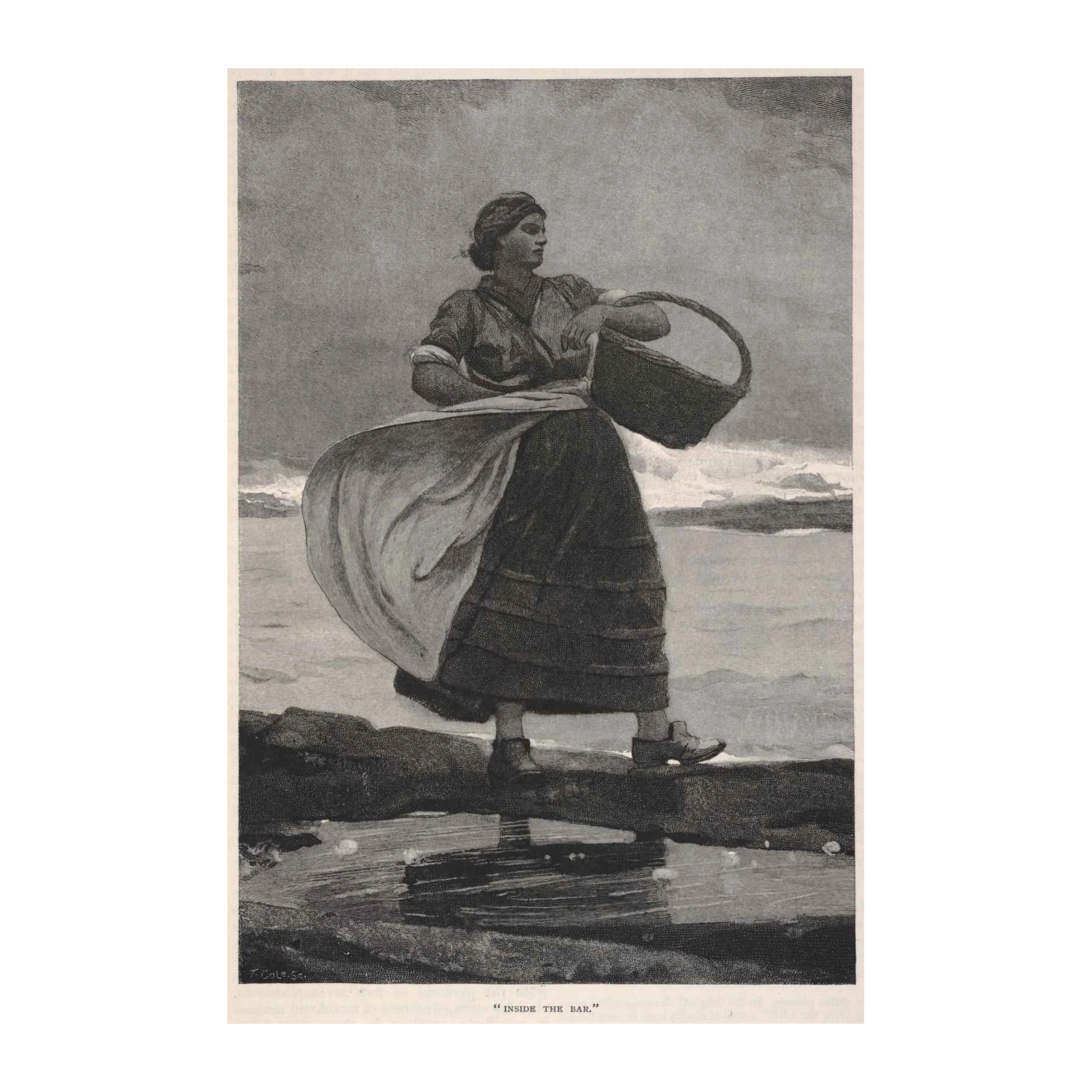 Vintage Woman Beside the Sea Wall Art