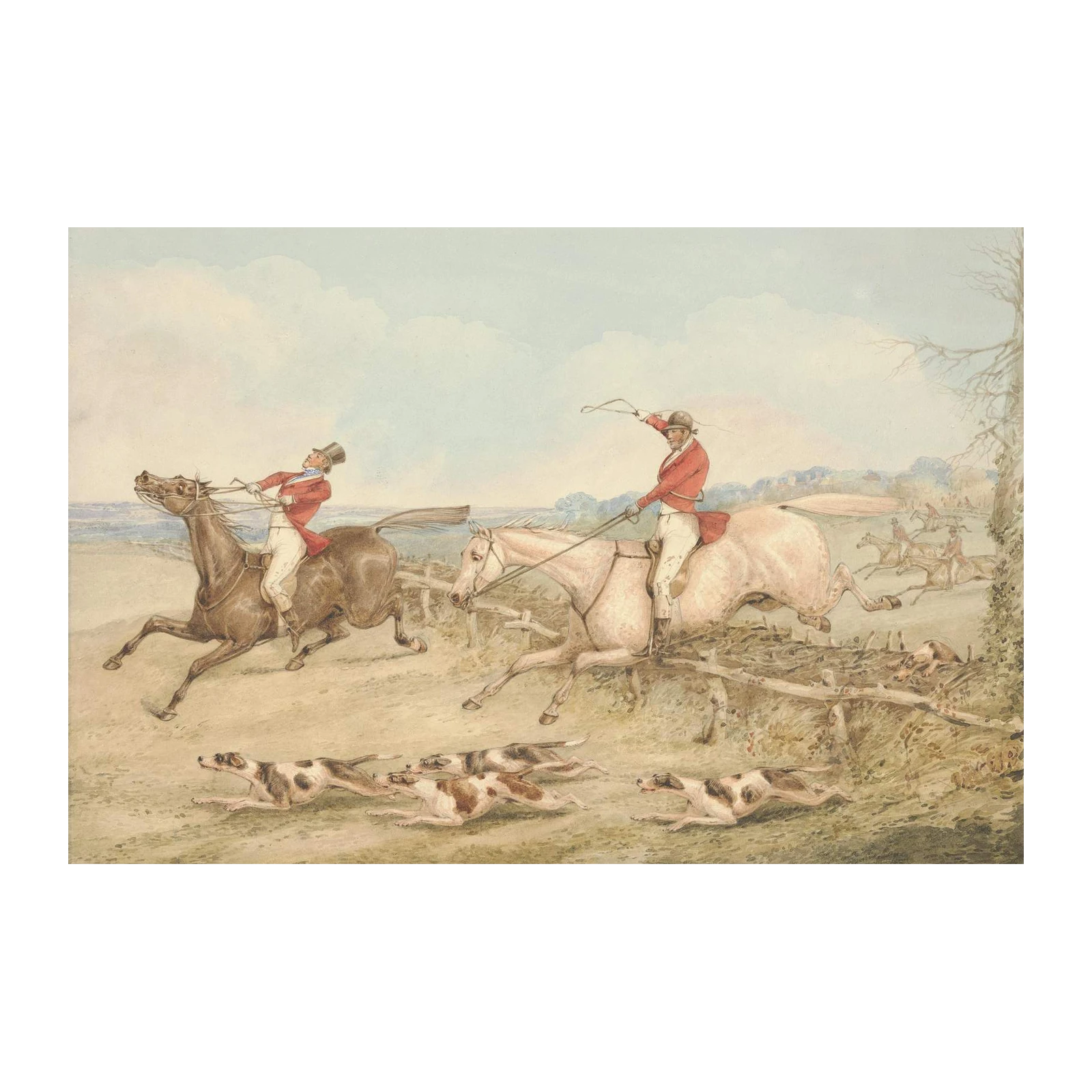 Vintage Horse Racing Scene Wall Art