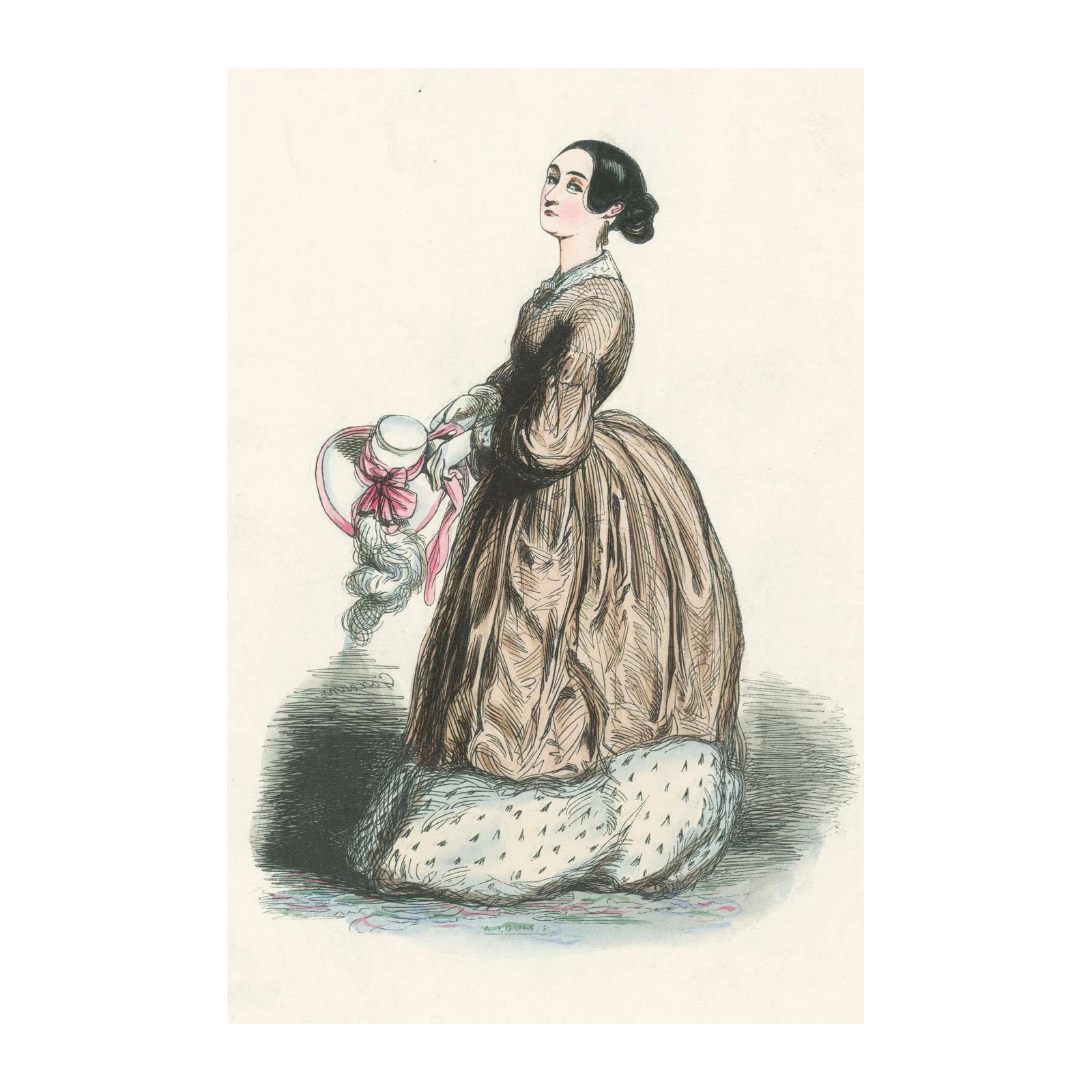 Elegant Victorian Lady with Hat Wall Art