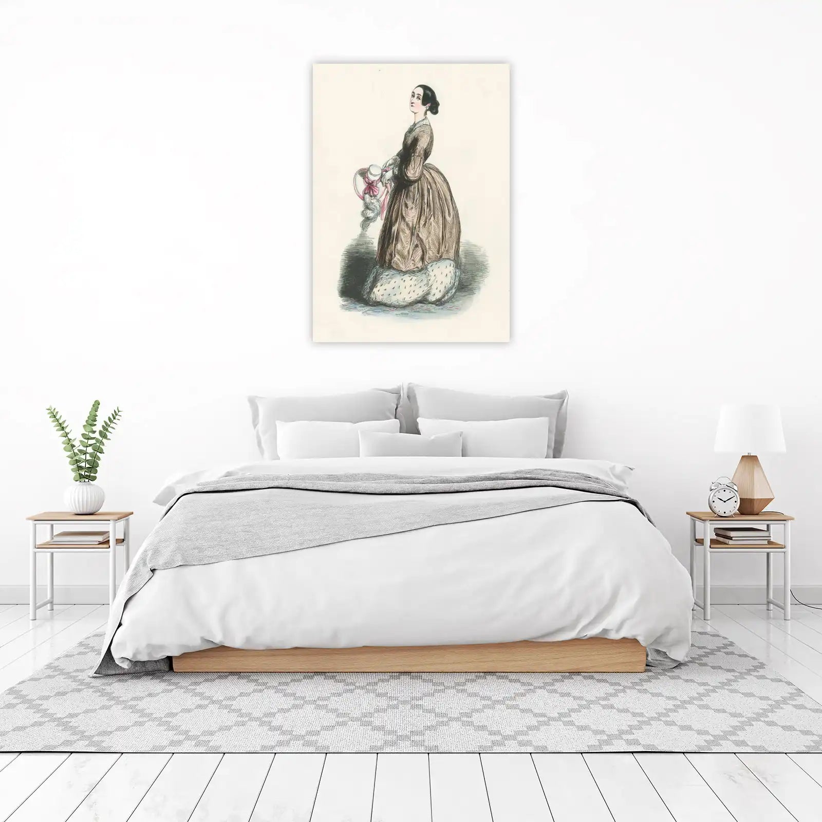 Elegant Victorian Lady with Hat Wall Art