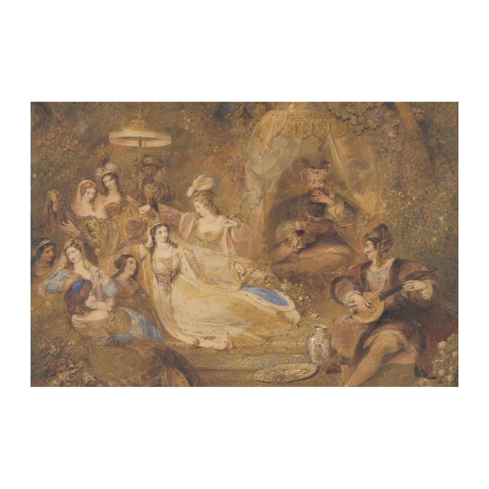 Exotic Garden Serenade Oriental Scene Wall Art