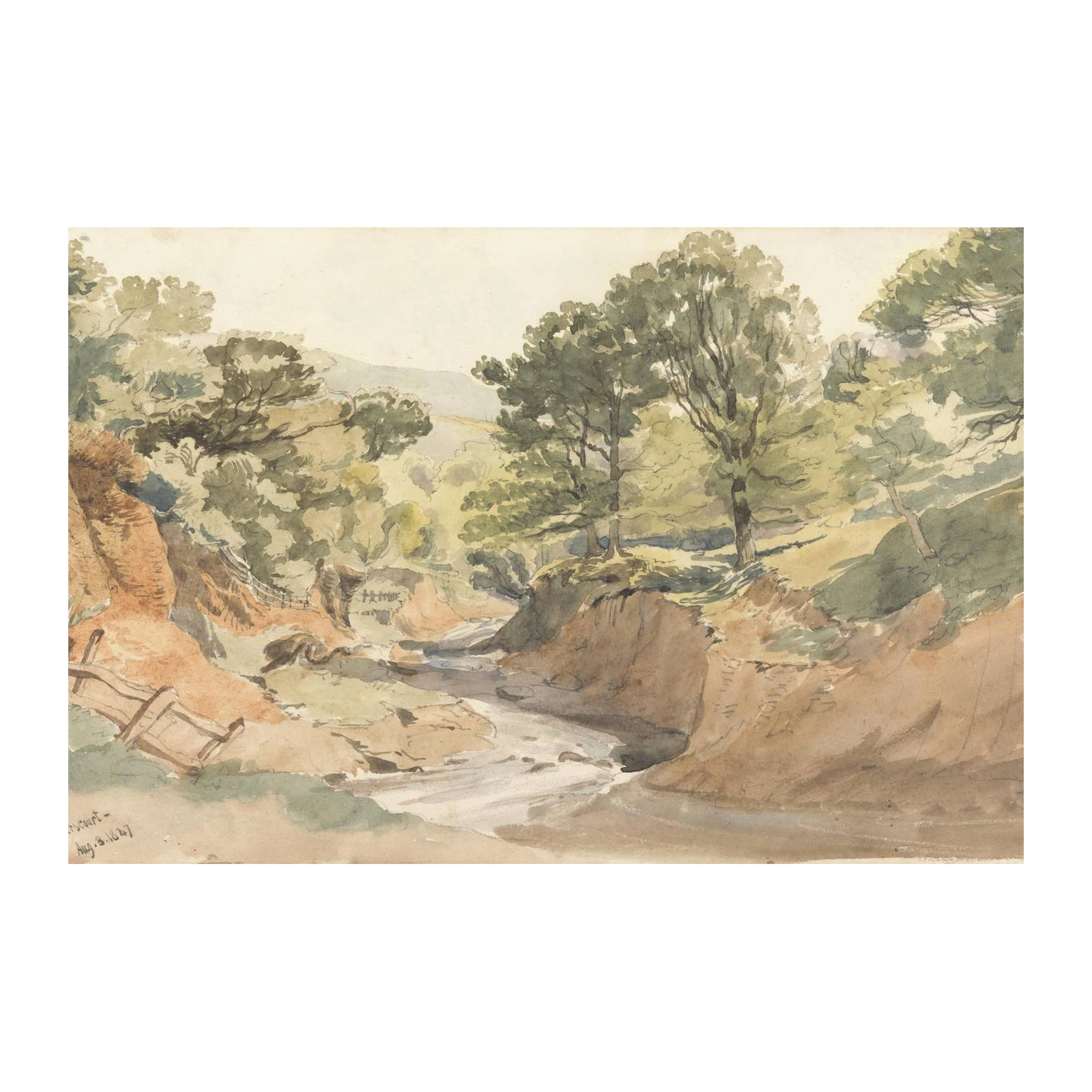 Serene Woodland Stream Landscape Wall Art