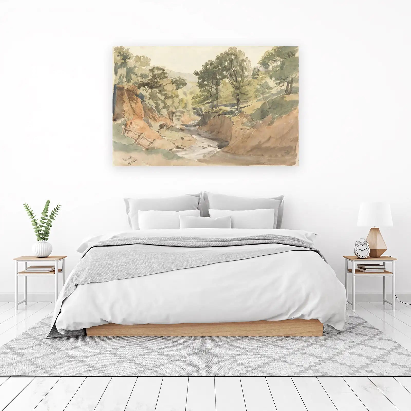 Serene Woodland Stream Landscape Wall Art