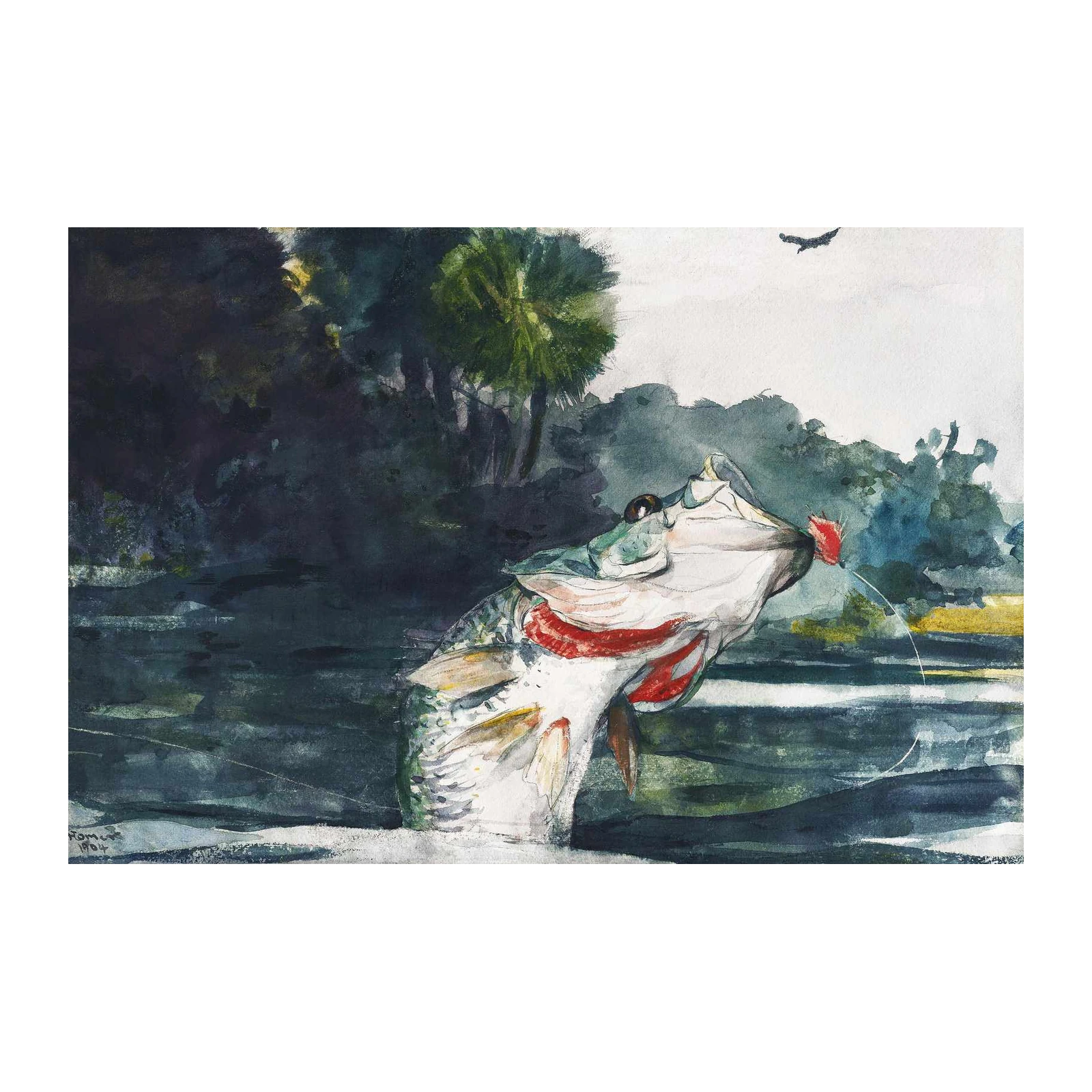Dynamic Largemouth Bass Fishing Action Wall Art