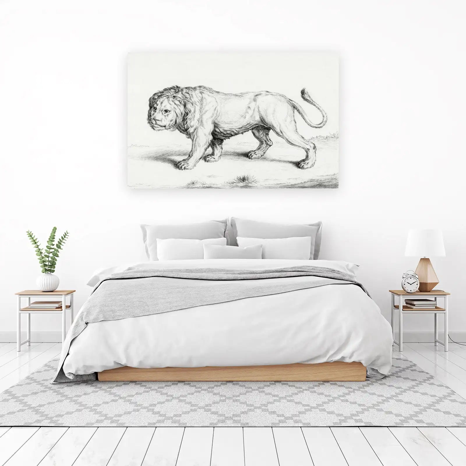 Majestic Lion Vintage Sketch Wall Art