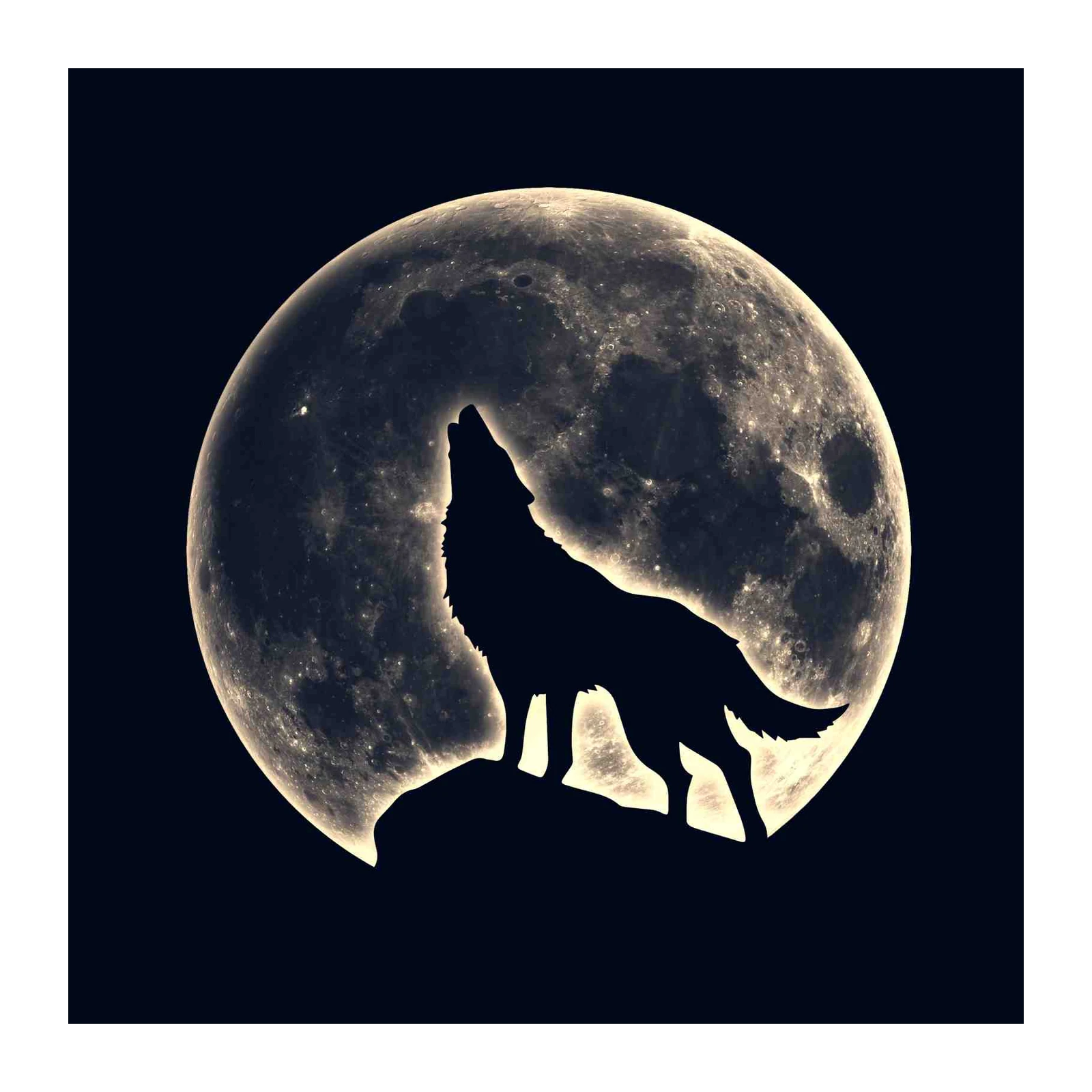 Majestic Wolf Moon Howl Wall Art