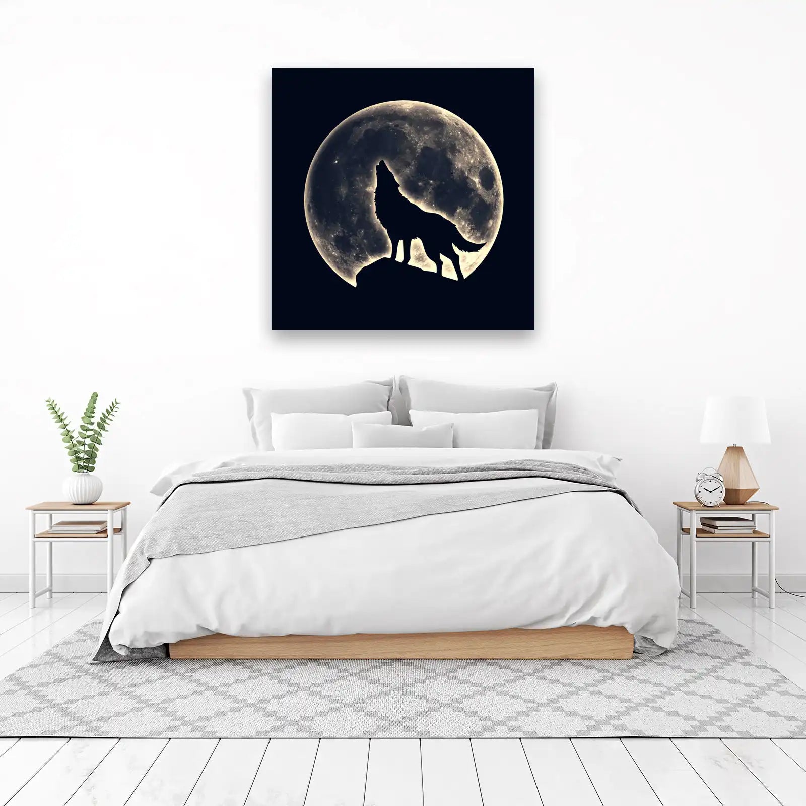 Majestic Wolf Moon Howl Wall Art