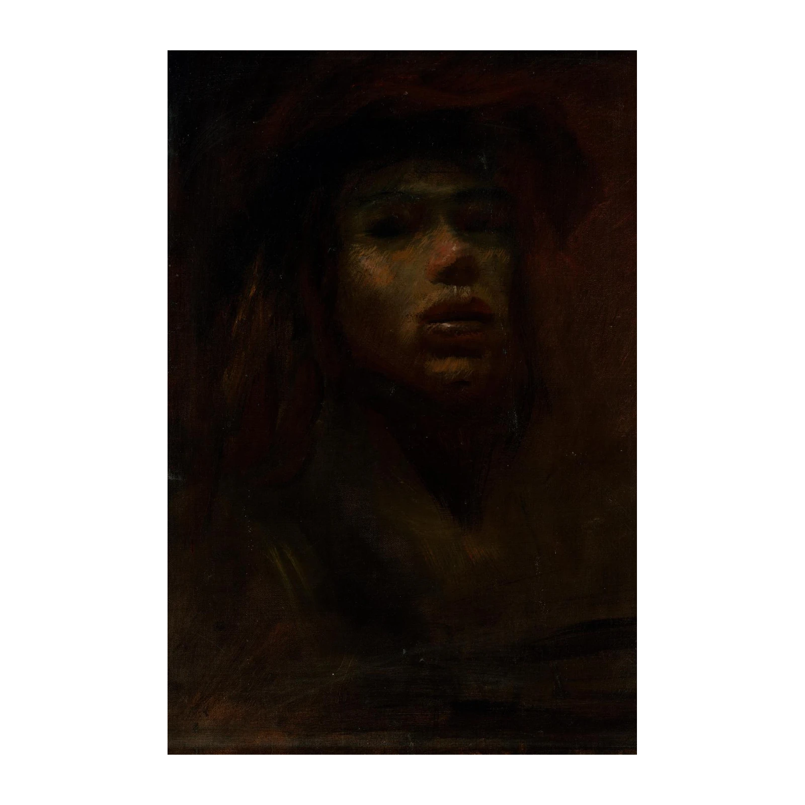 Dark Portrait Oil Painting Wall Art