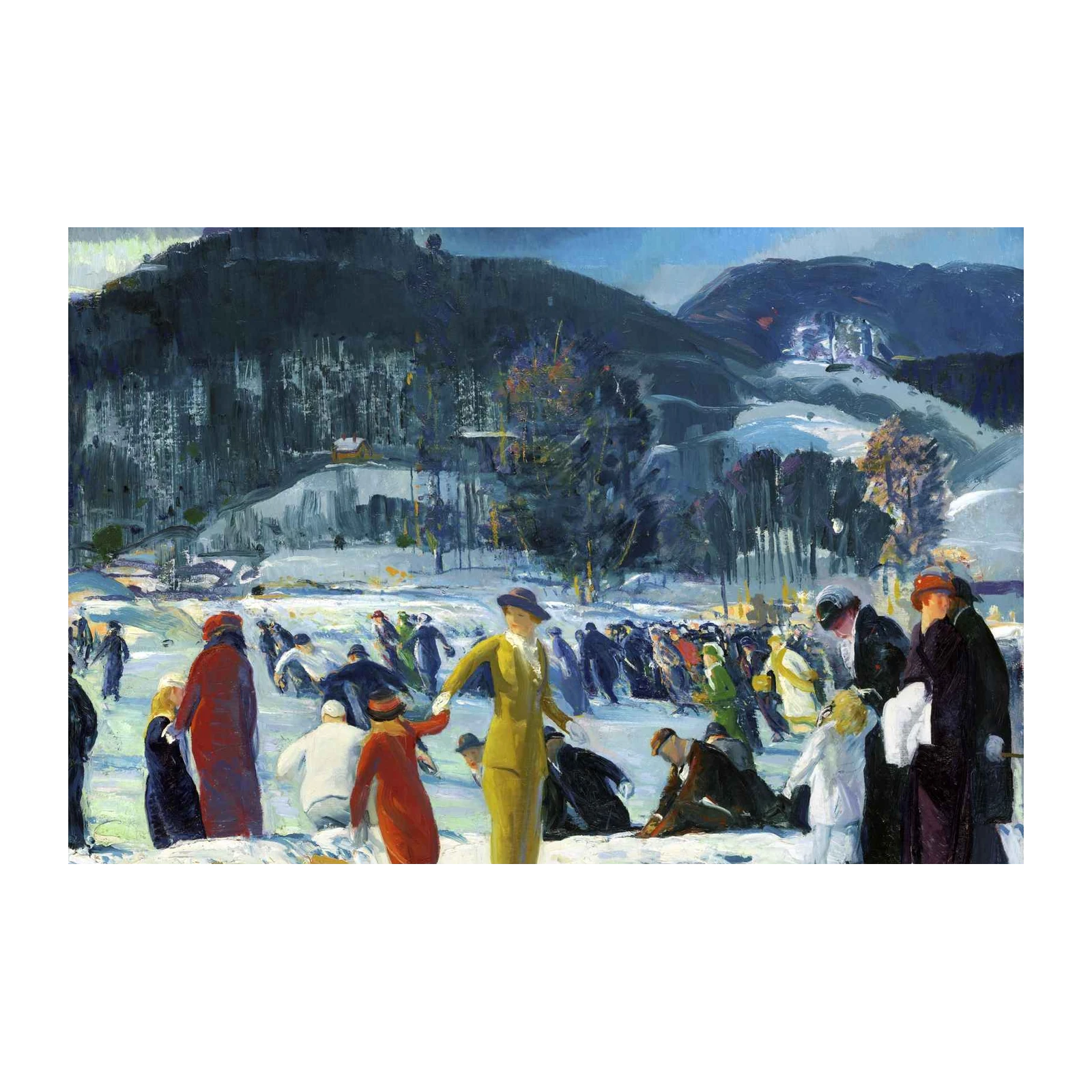 Winter Skating Scene Impressionist Wall Art