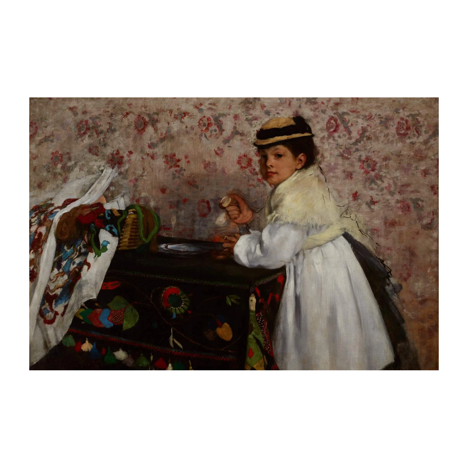 Vintage Girl with Hat Wall Art